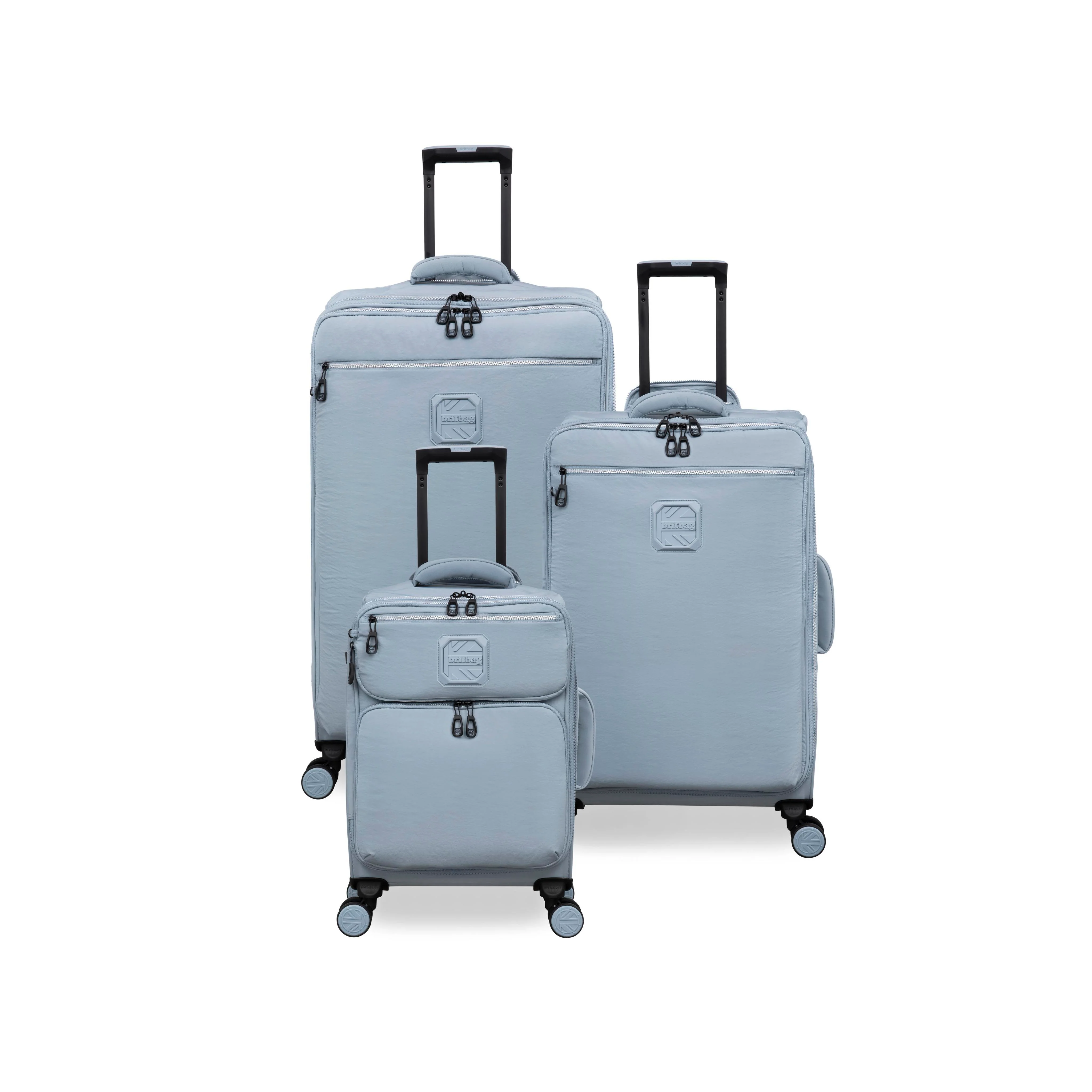 BRITBAG Ashdon 3 Piece Softside 8 Wheel Spinner Set (Light Blue) - Image 3