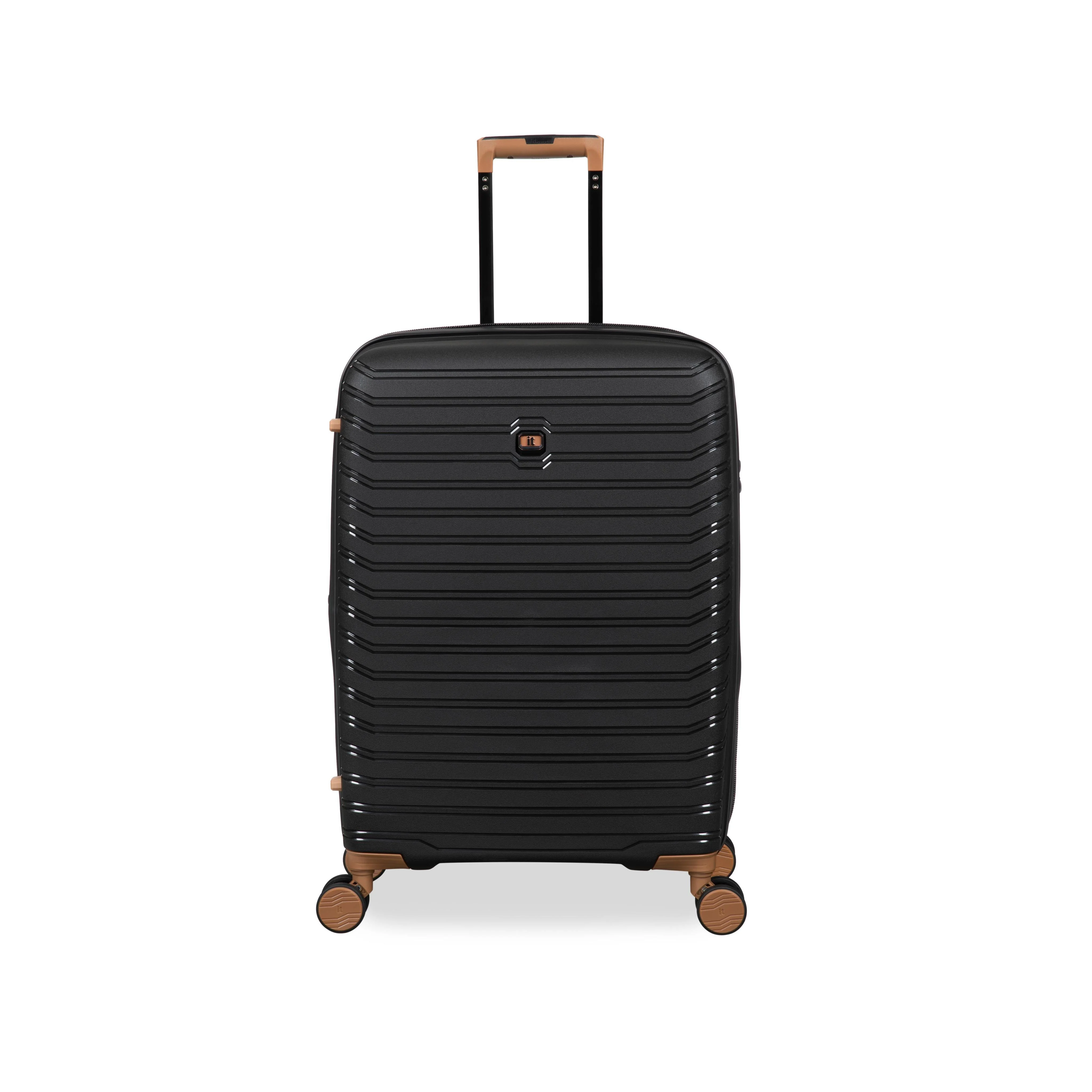 Continuous 4 Piece Hardside Expandable 8 Wheel Spinner Luggage Set (Black) - Image 10