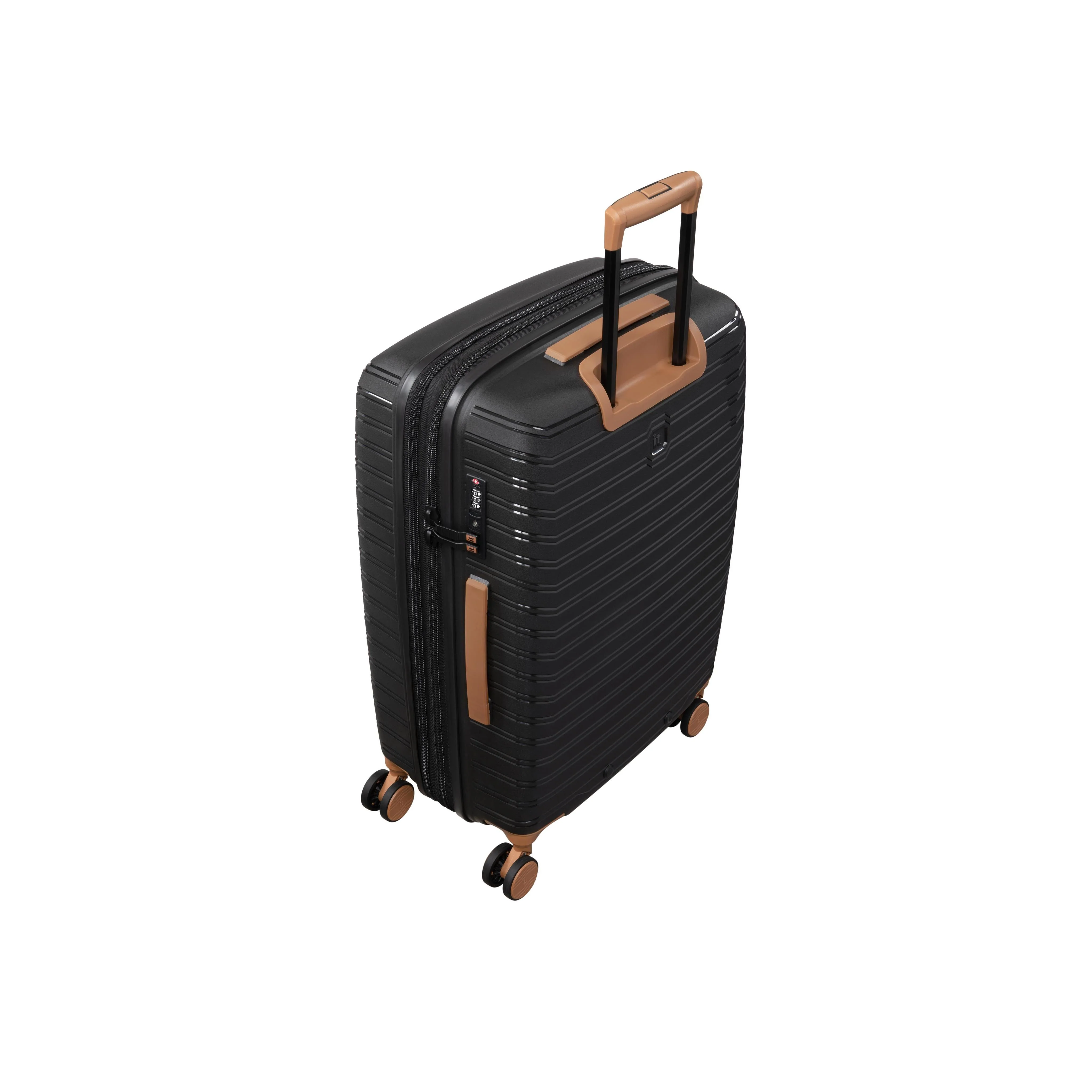 Continuous 4 Piece Hardside Expandable 8 Wheel Spinner Luggage Set (Black) - Image 13