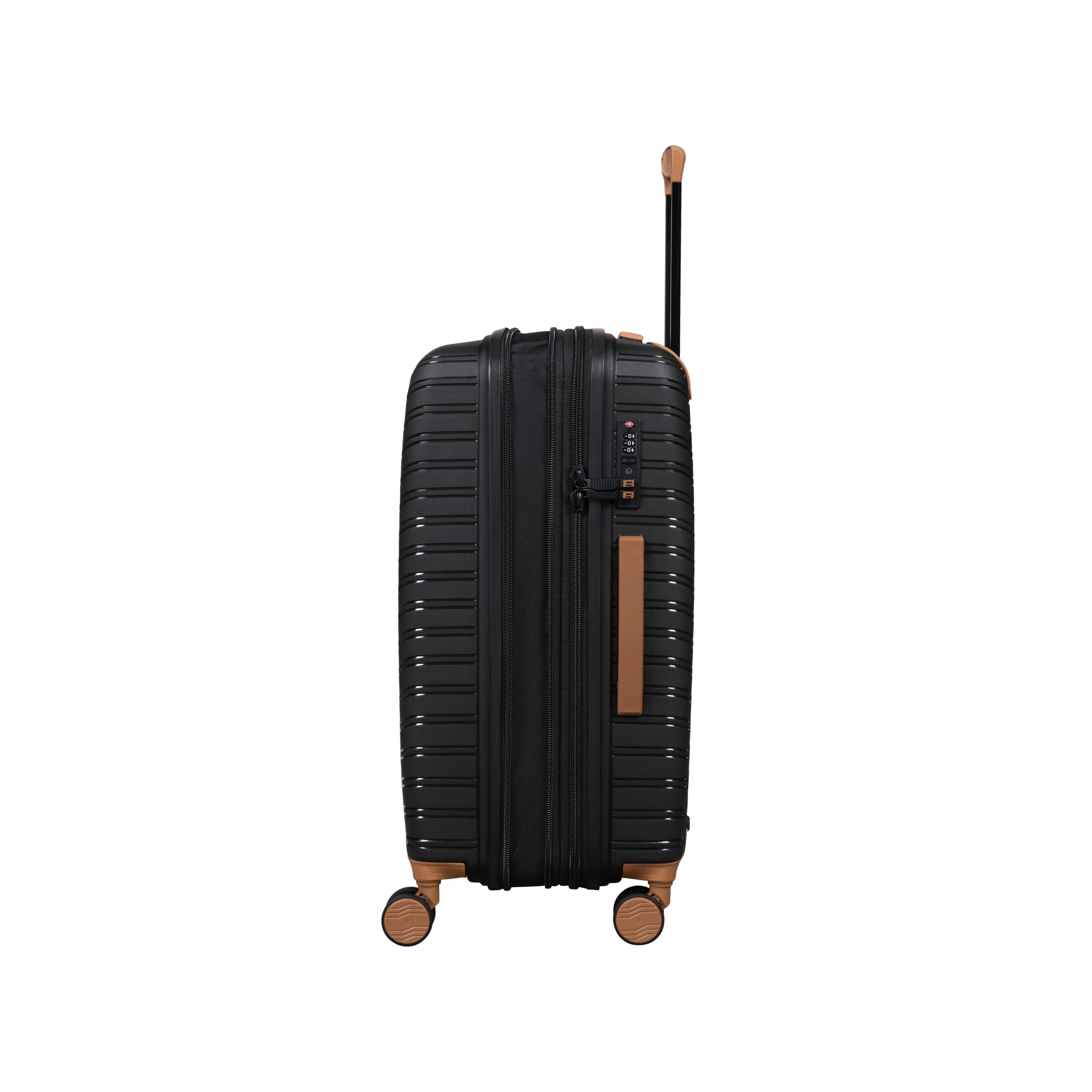 Continuous 4 Piece Hardside Expandable 8 Wheel Spinner Luggage Set (Black) - Image 14