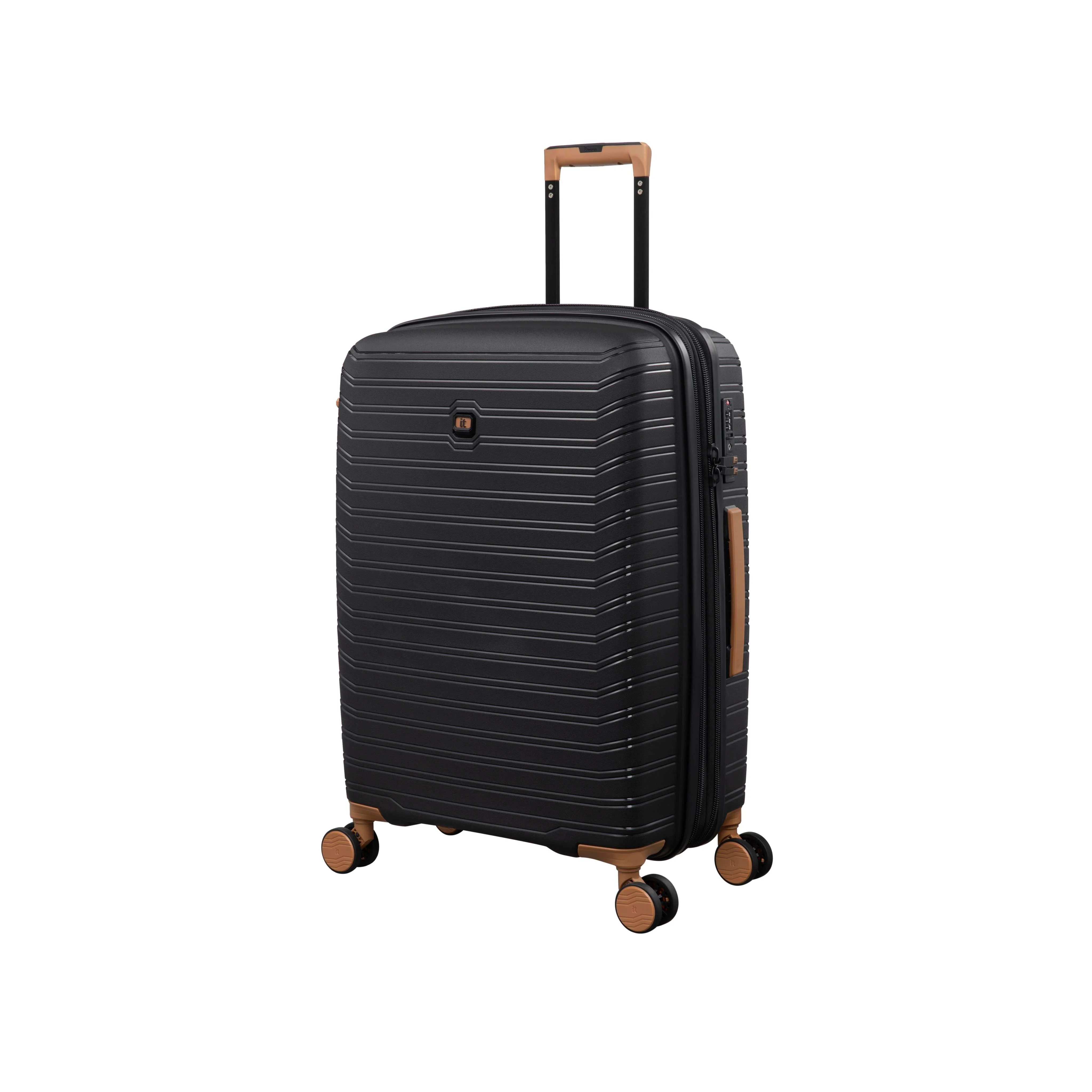 Continuous 4 Piece Hardside Expandable 8 Wheel Spinner Luggage Set (Black) - Image 6