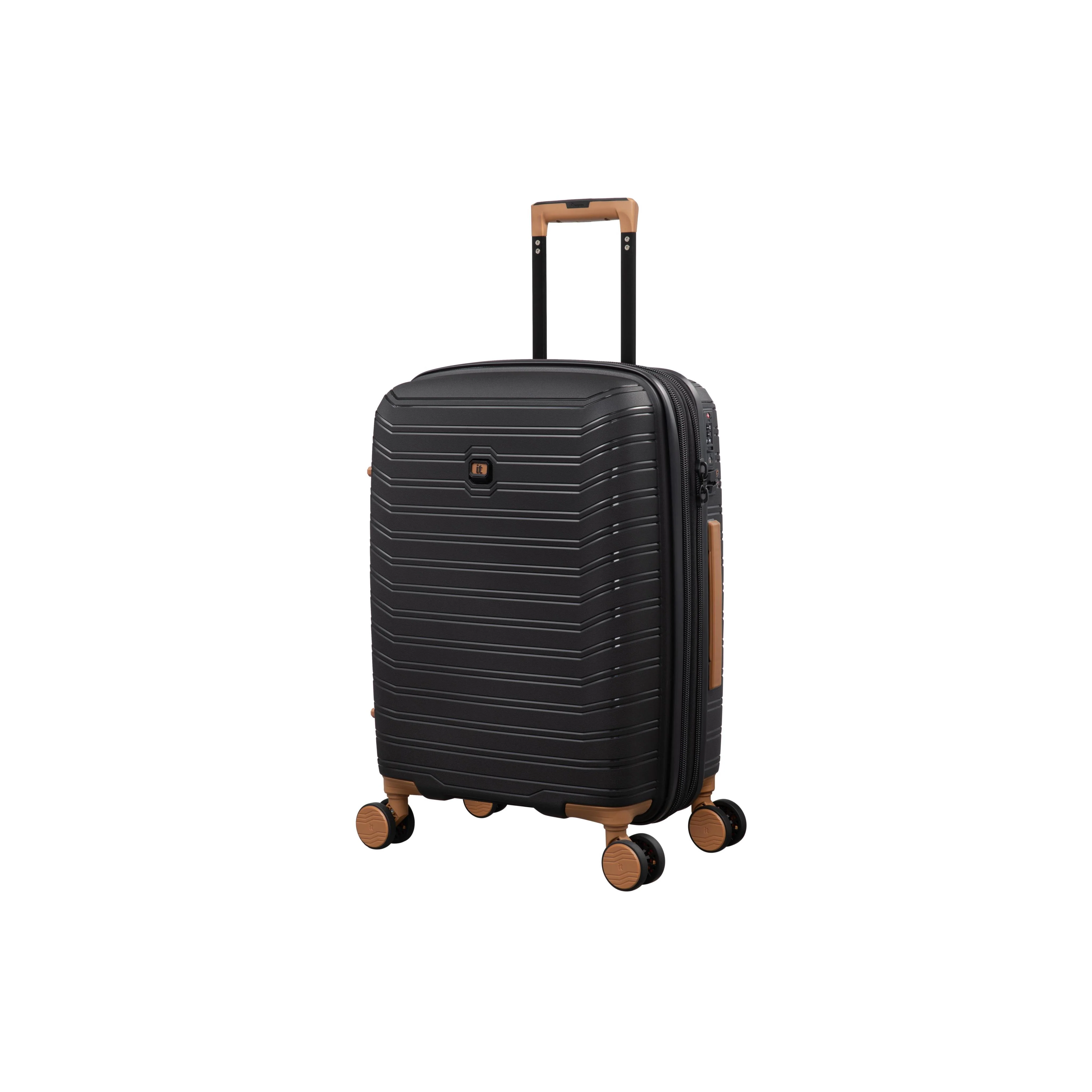 Continuous 4 Piece Hardside Expandable 8 Wheel Spinner Luggage Set (Black) - Image 7