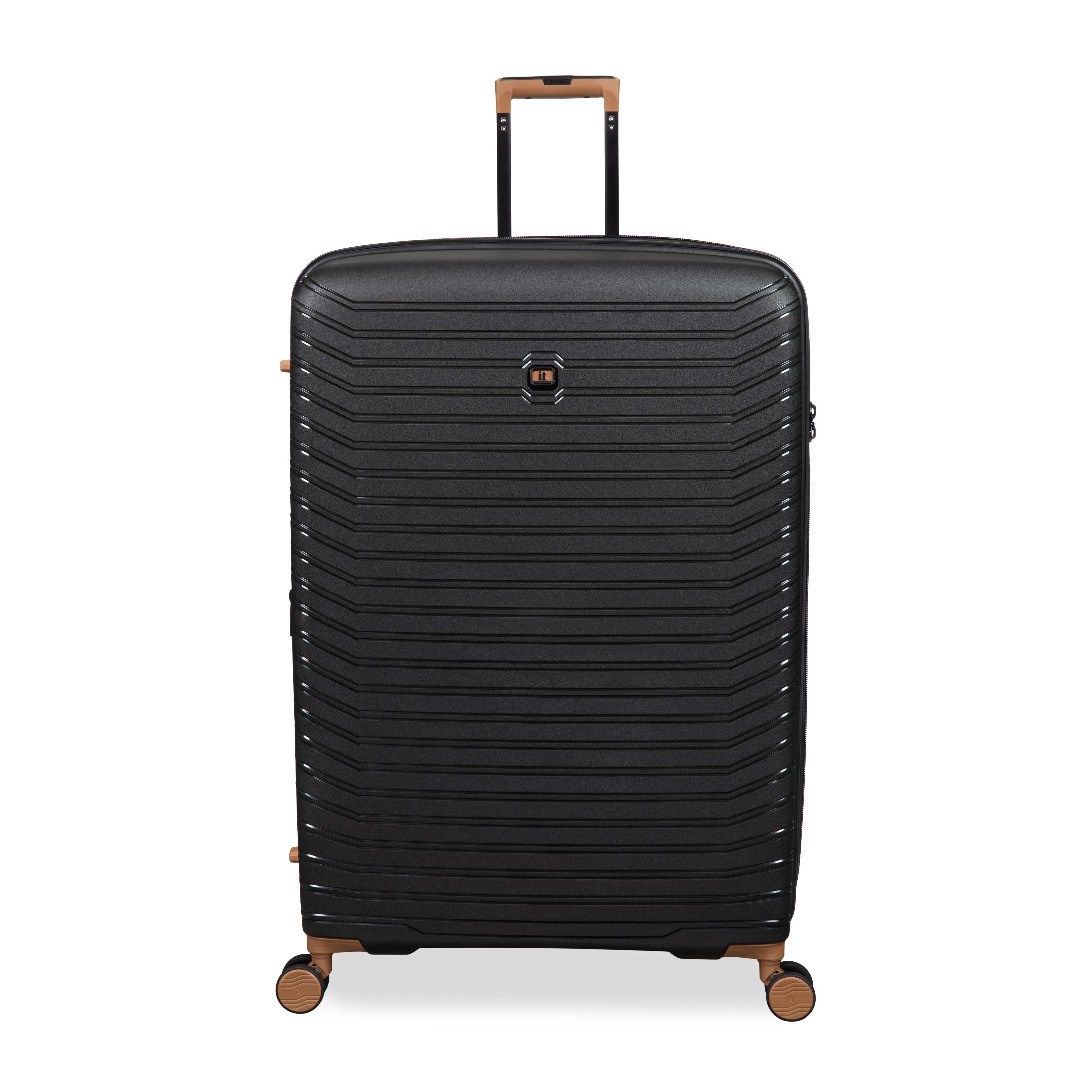 Continuous 4 Piece Hardside Expandable 8 Wheel Spinner Luggage Set (Black) - Image 8