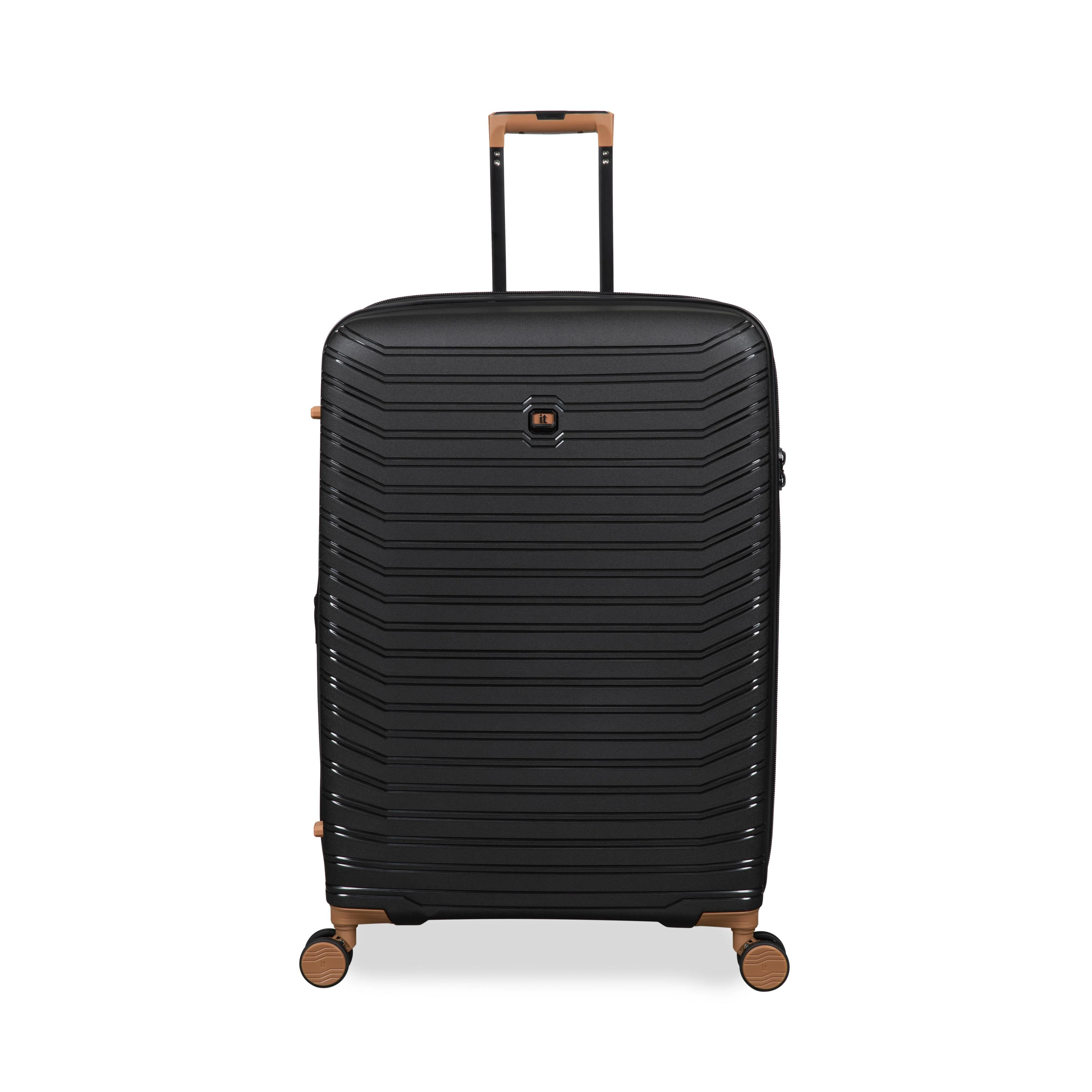Continuous 4 Piece Hardside Expandable 8 Wheel Spinner Luggage Set (Black) - Image 9