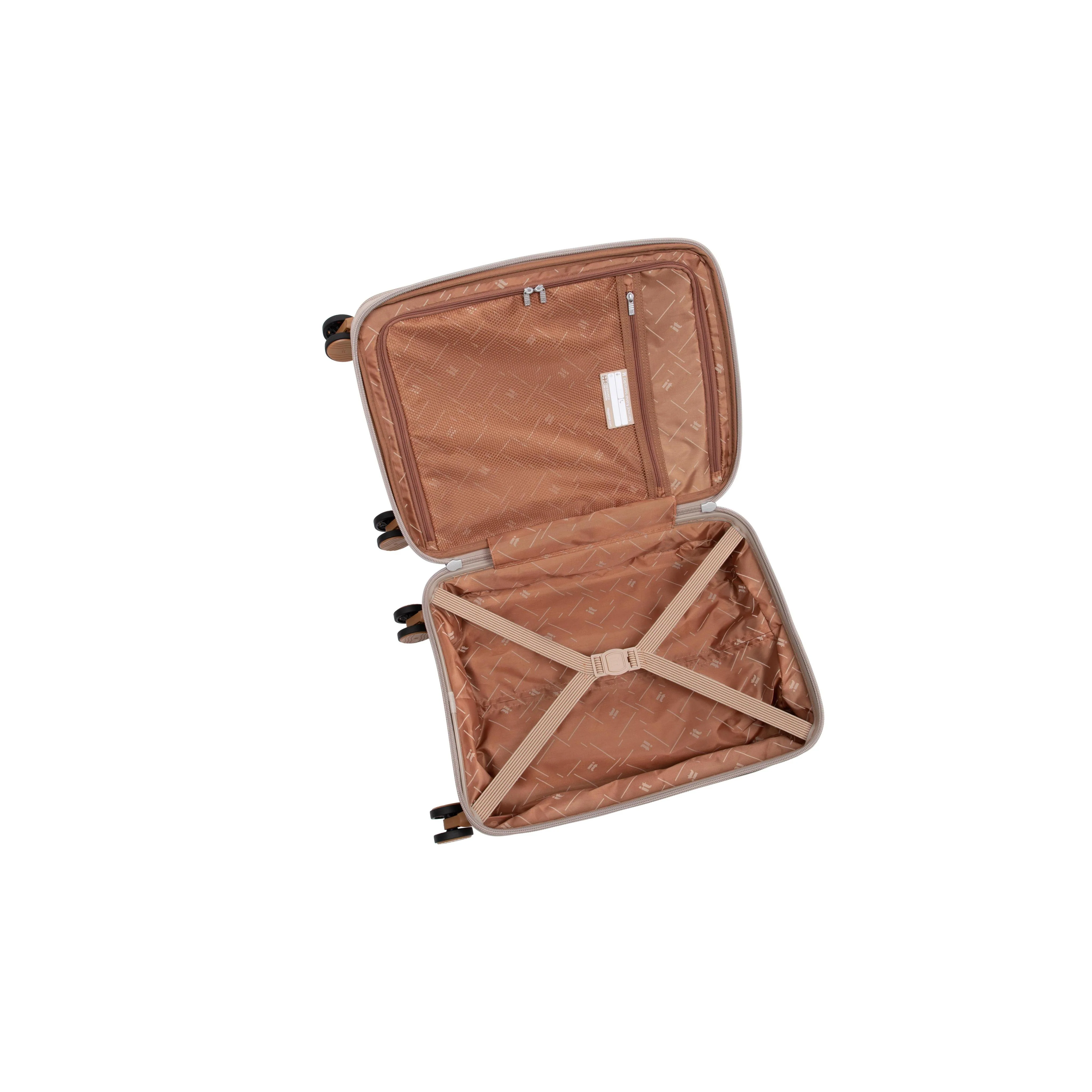 Continuous 4 Piece Hardside Expandable 8 Wheel Spinner Luggage Set (Crockery) - Image 16