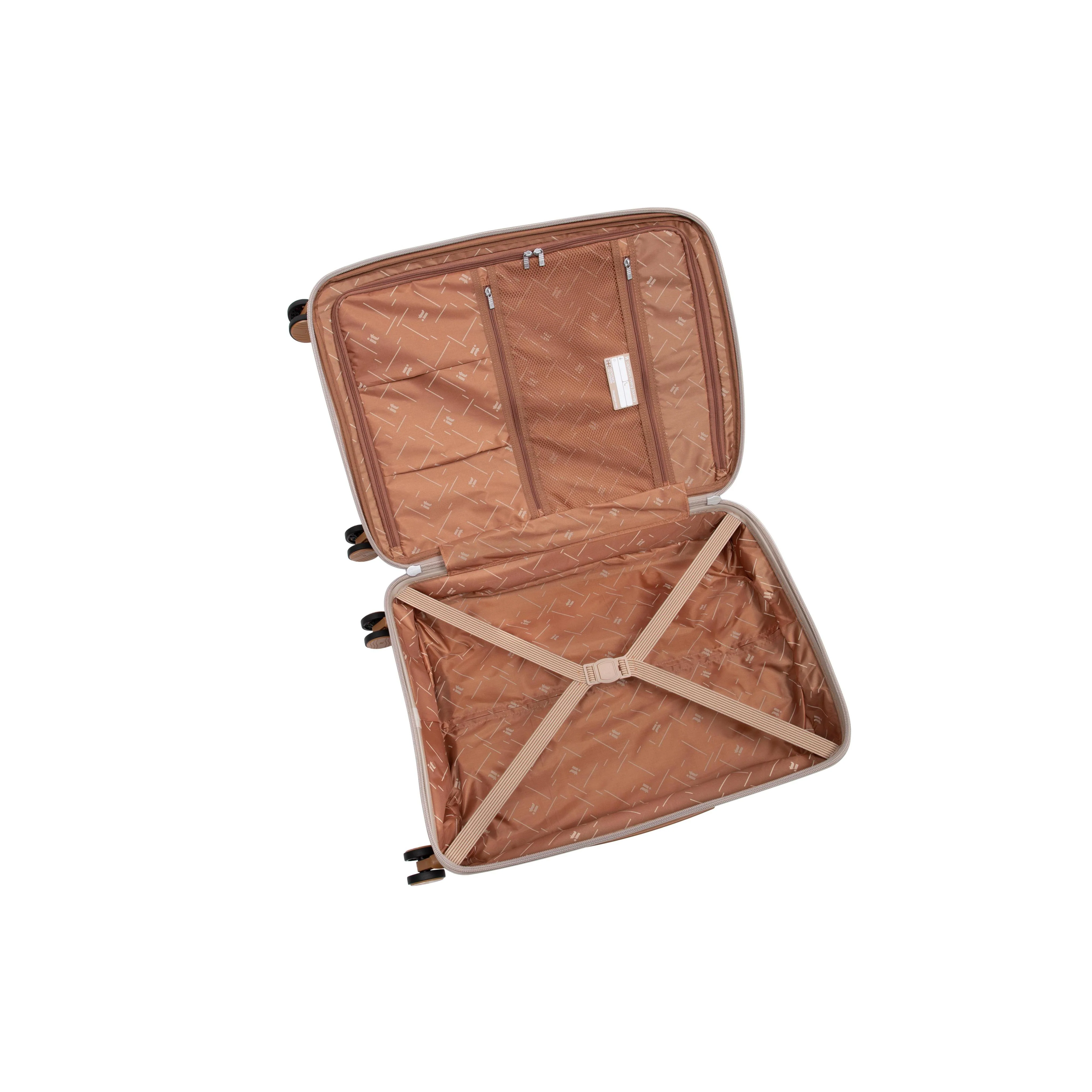Continuous 4 Piece Hardside Expandable 8 Wheel Spinner Luggage Set (Crockery) - Image 17