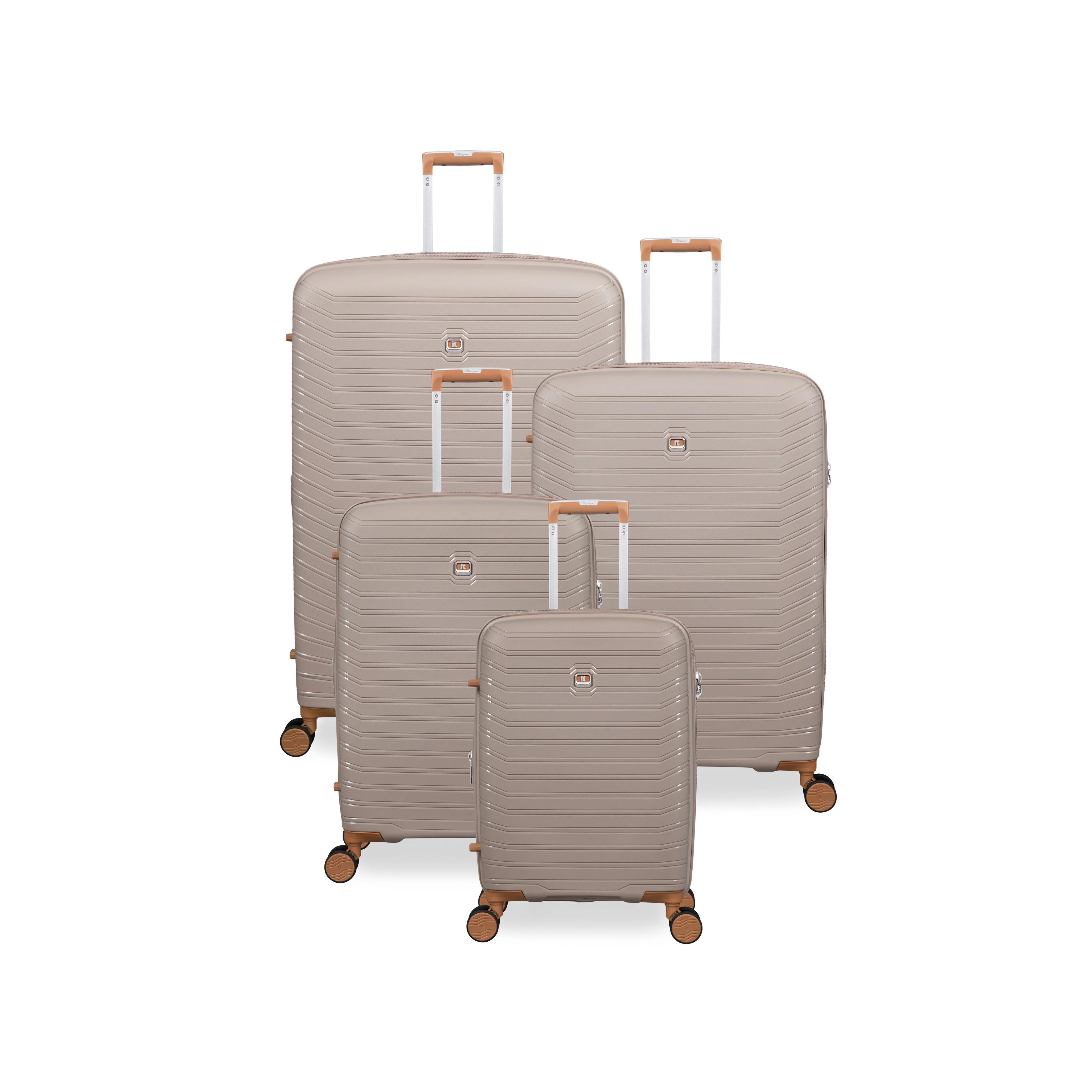 Continuous 4 Piece Hardside Expandable 8 Wheel Spinner Luggage Set (Crockery) - Image 3