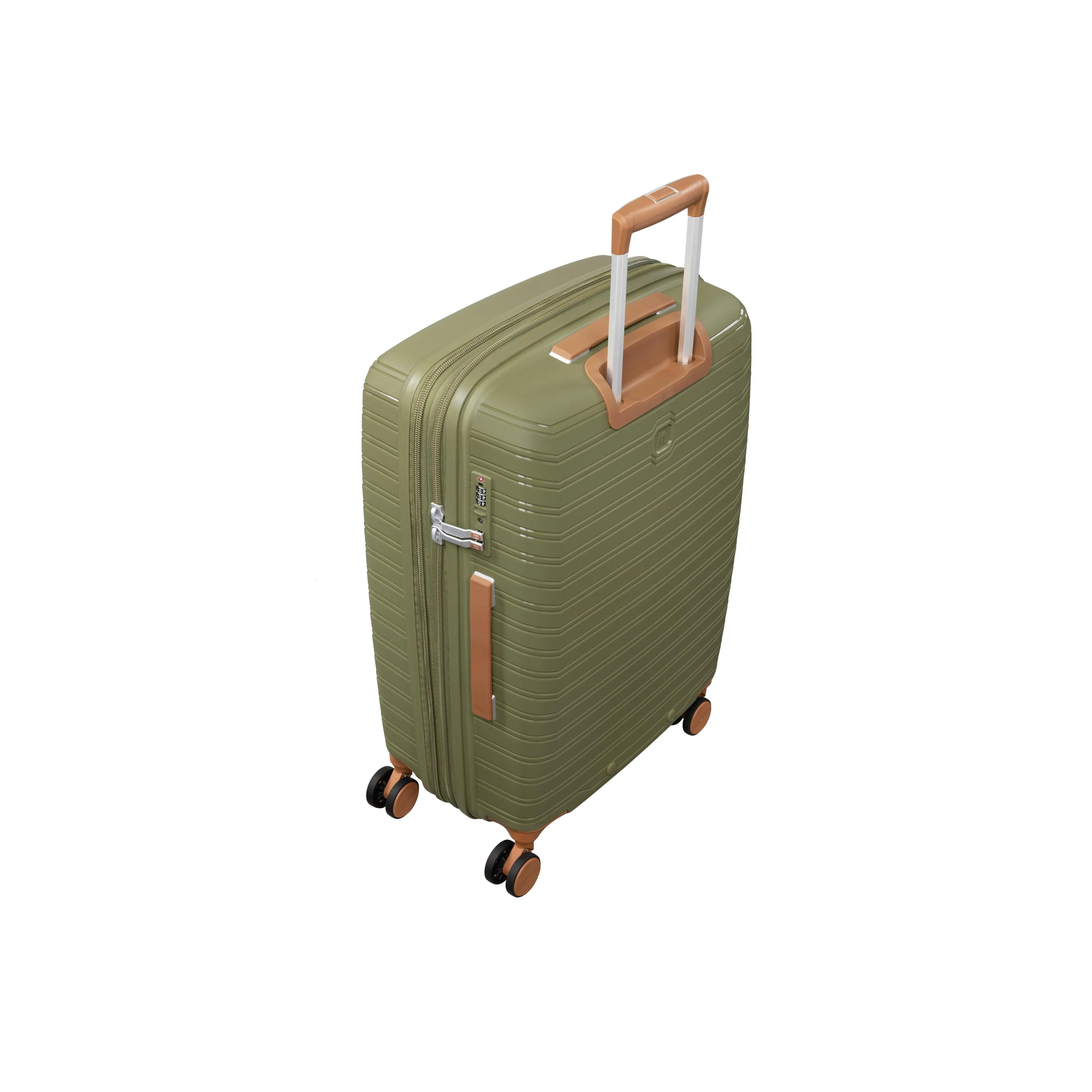 Continuous 4 Piece Hardside Expandable 8 Wheel Spinner Luggage Set (Olive Drab) - Image 13