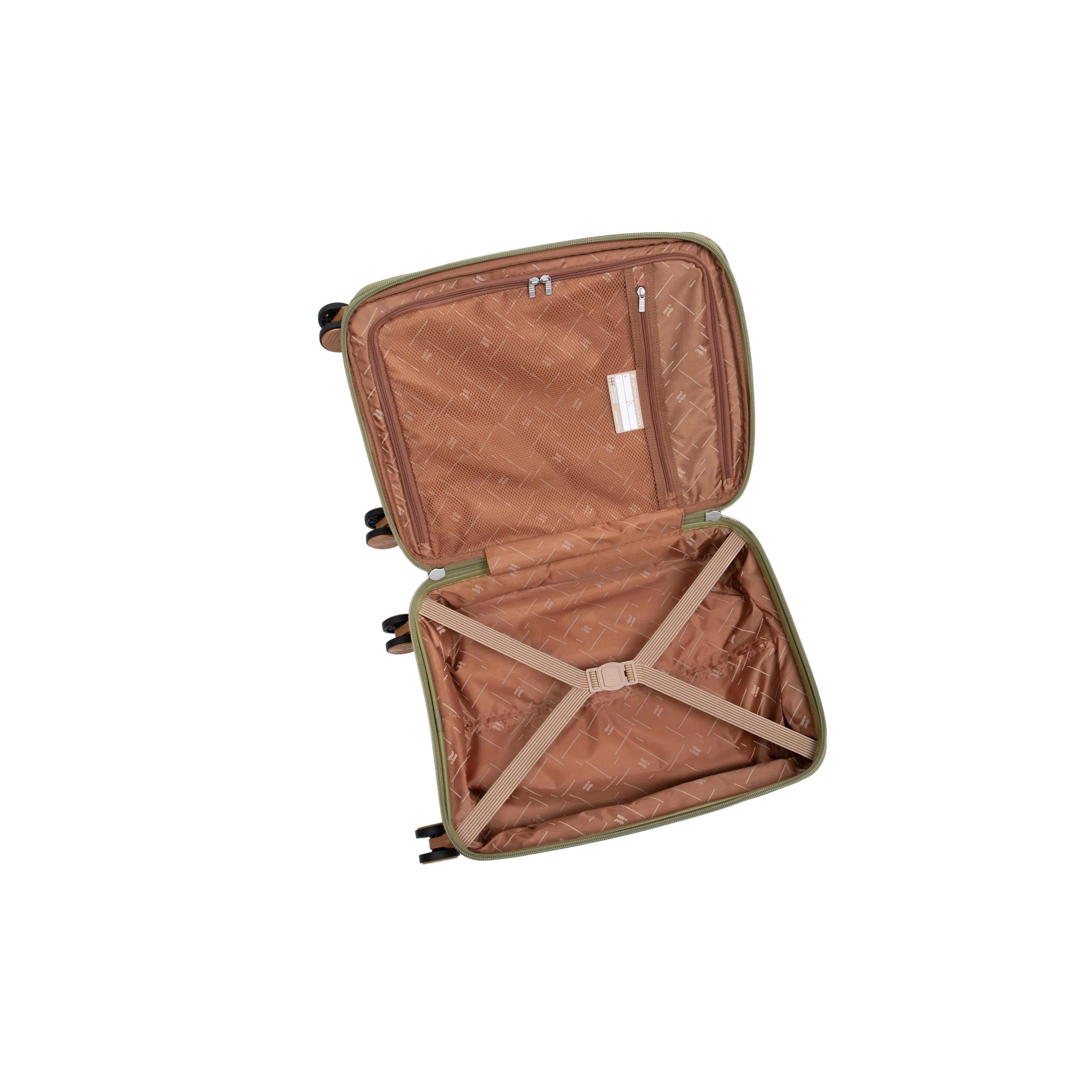 Continuous 4 Piece Hardside Expandable 8 Wheel Spinner Luggage Set (Olive Drab) - Image 16