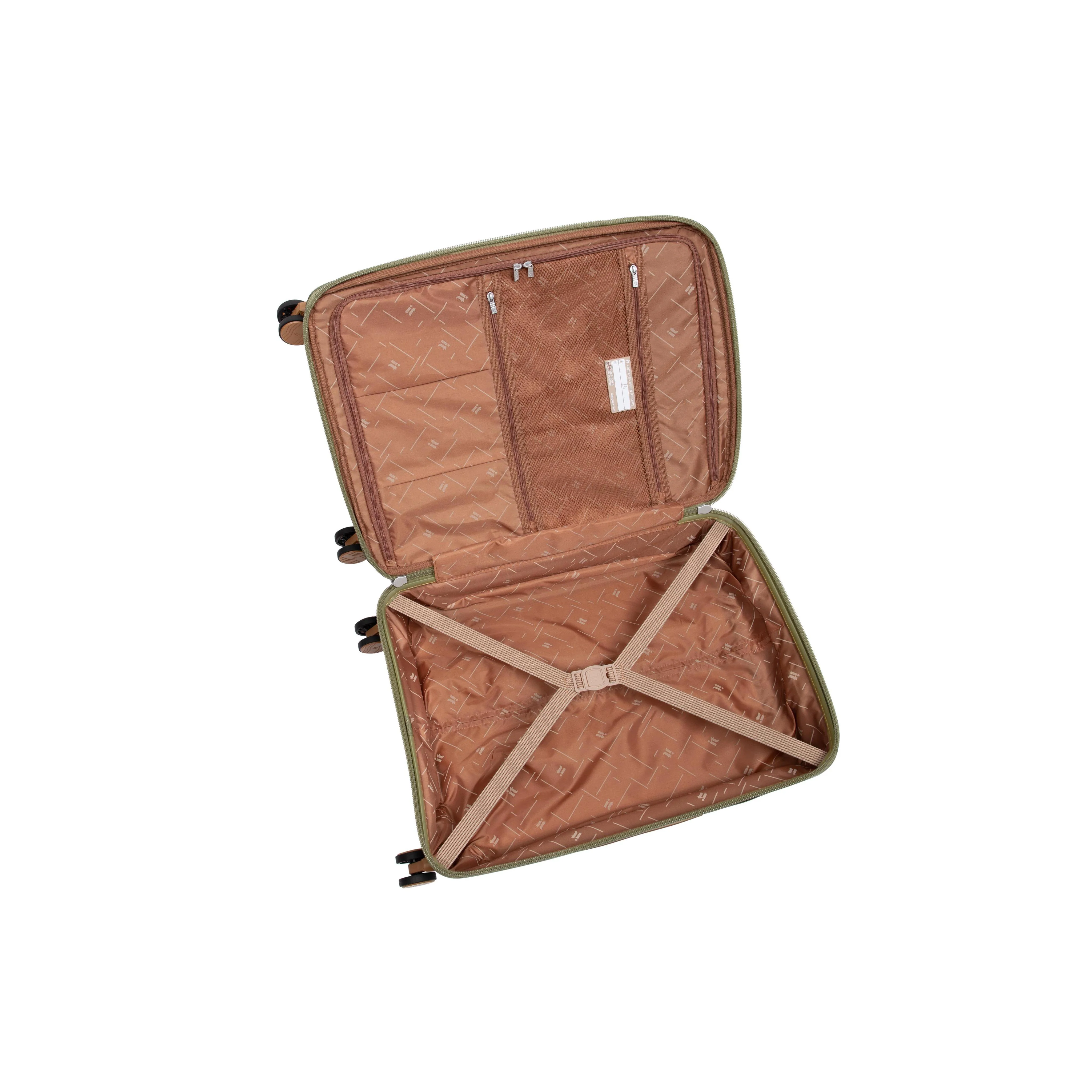 Continuous 4 Piece Hardside Expandable 8 Wheel Spinner Luggage Set (Olive Drab) - Image 17