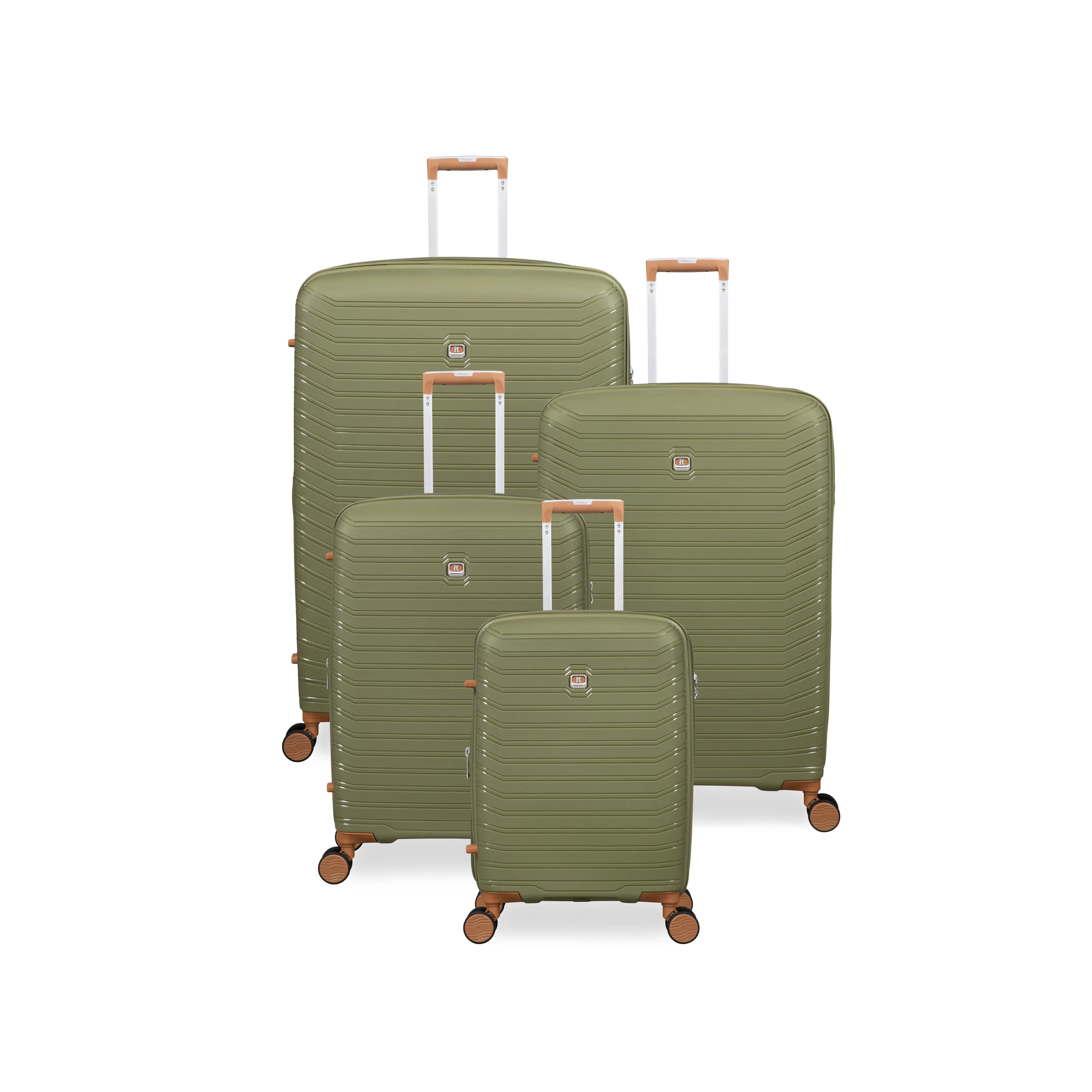 Continuous 4 Piece Hardside Expandable 8 Wheel Spinner Luggage Set (Olive Drab) - Image 3