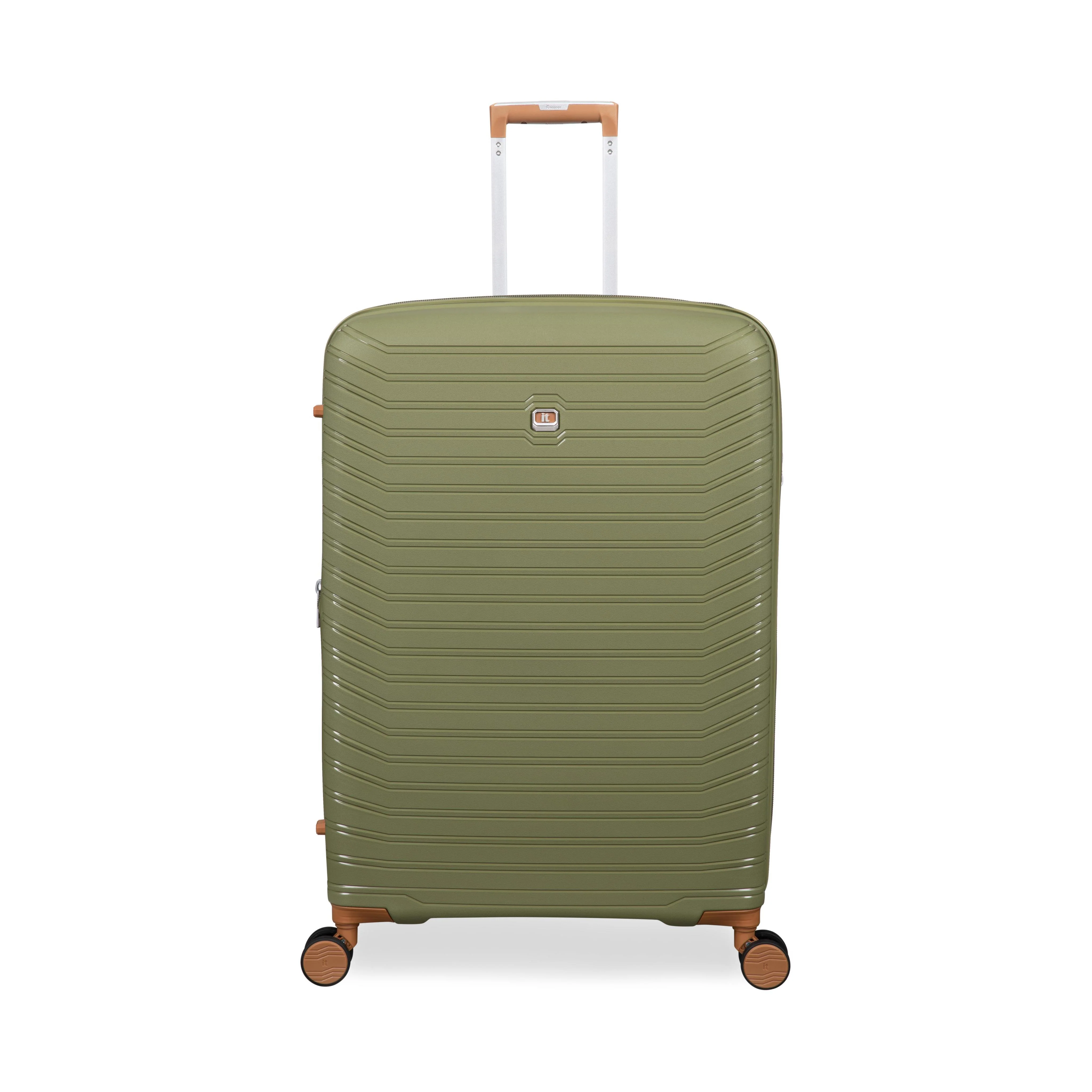 Continuous 4 Piece Hardside Expandable 8 Wheel Spinner Luggage Set (Olive Drab) - Image 9