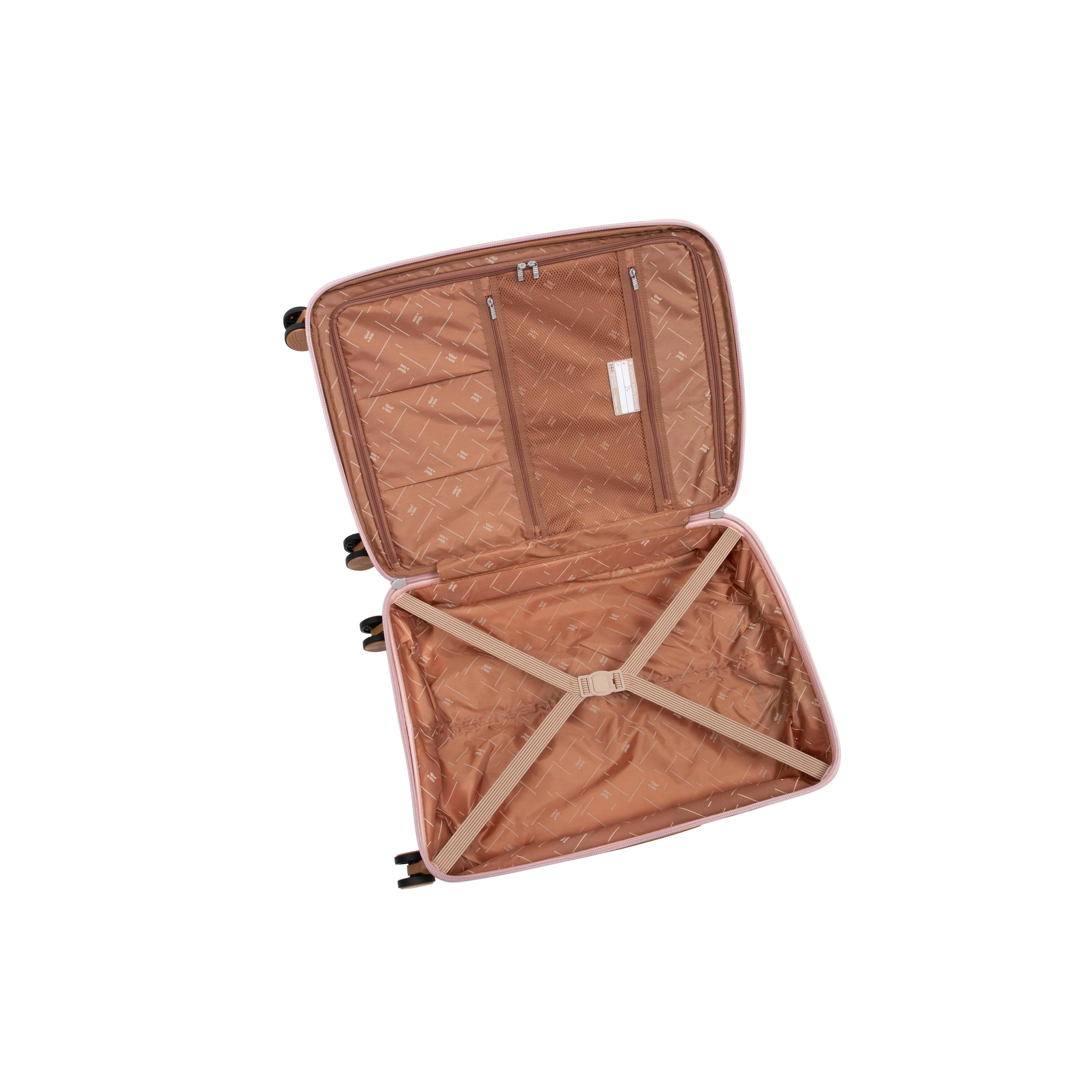 Continuous 4 Piece Hardside Expandable 8 Wheel Spinner Luggage Set (Peach Whip) - Image 17