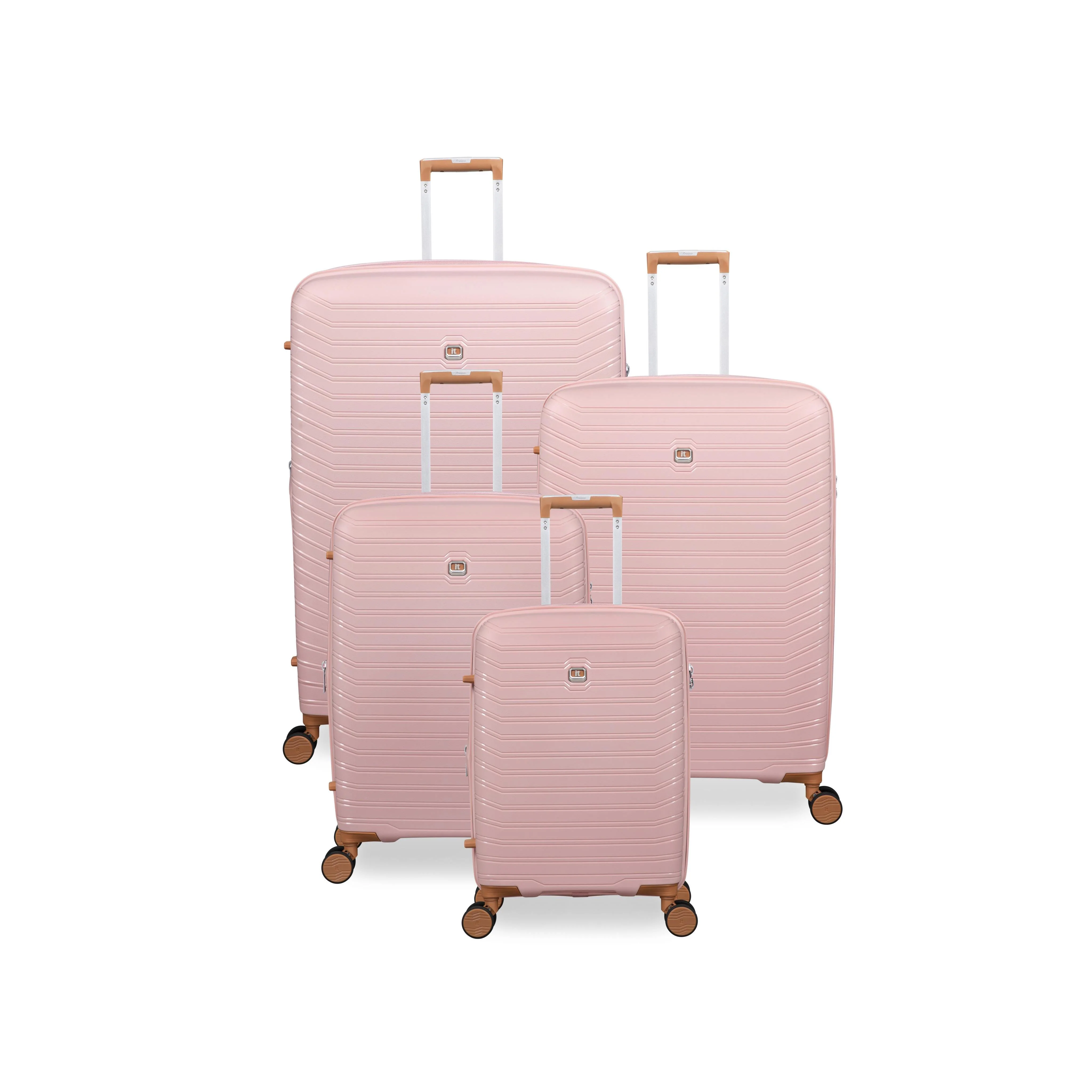 Continuous 4 Piece Hardside Expandable 8 Wheel Spinner Luggage Set (Peach Whip) - Image 3