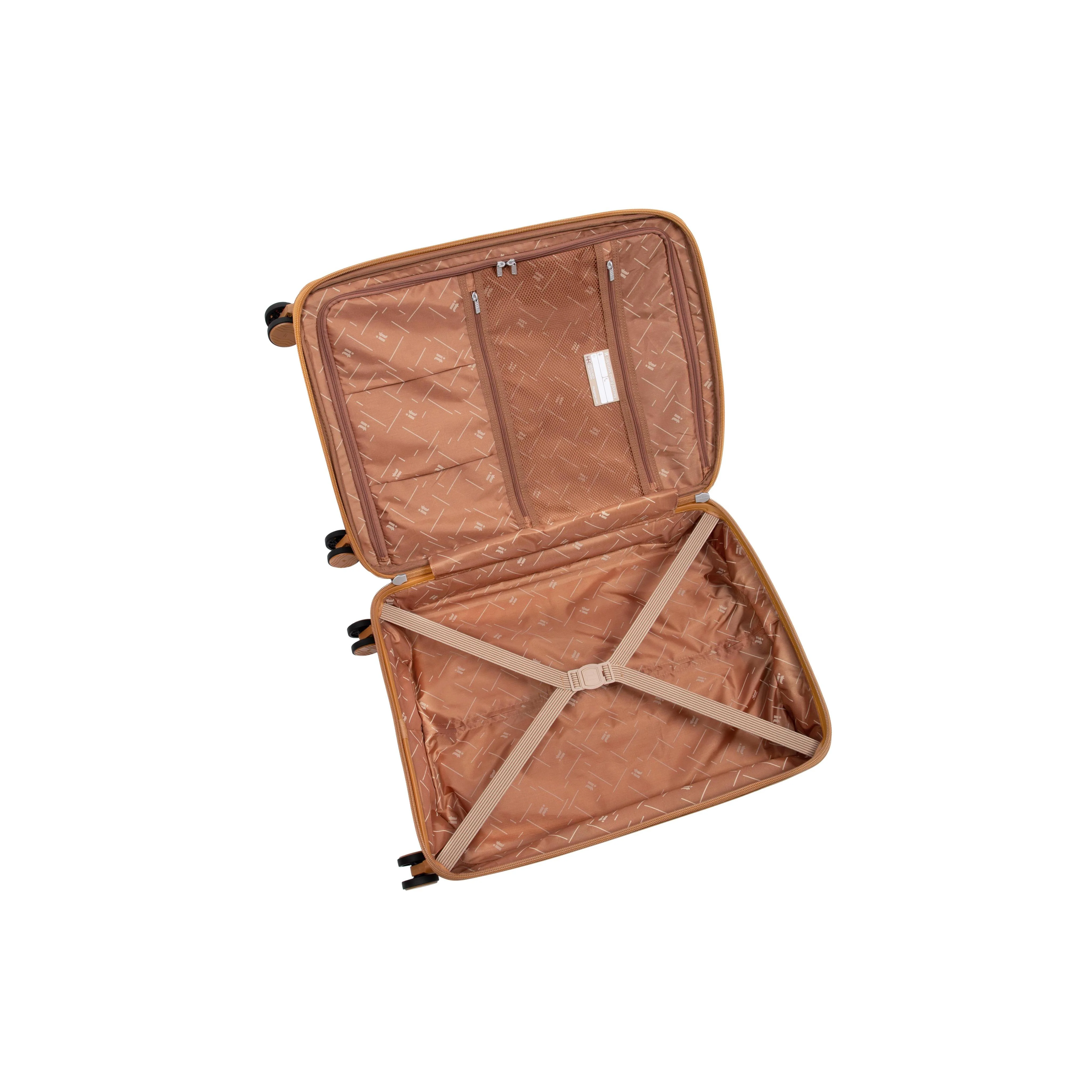 Continuous 4 Piece Hardside Expandable 8 Wheel Spinner Luggage Set (Pumpkin Spice) - Image 17