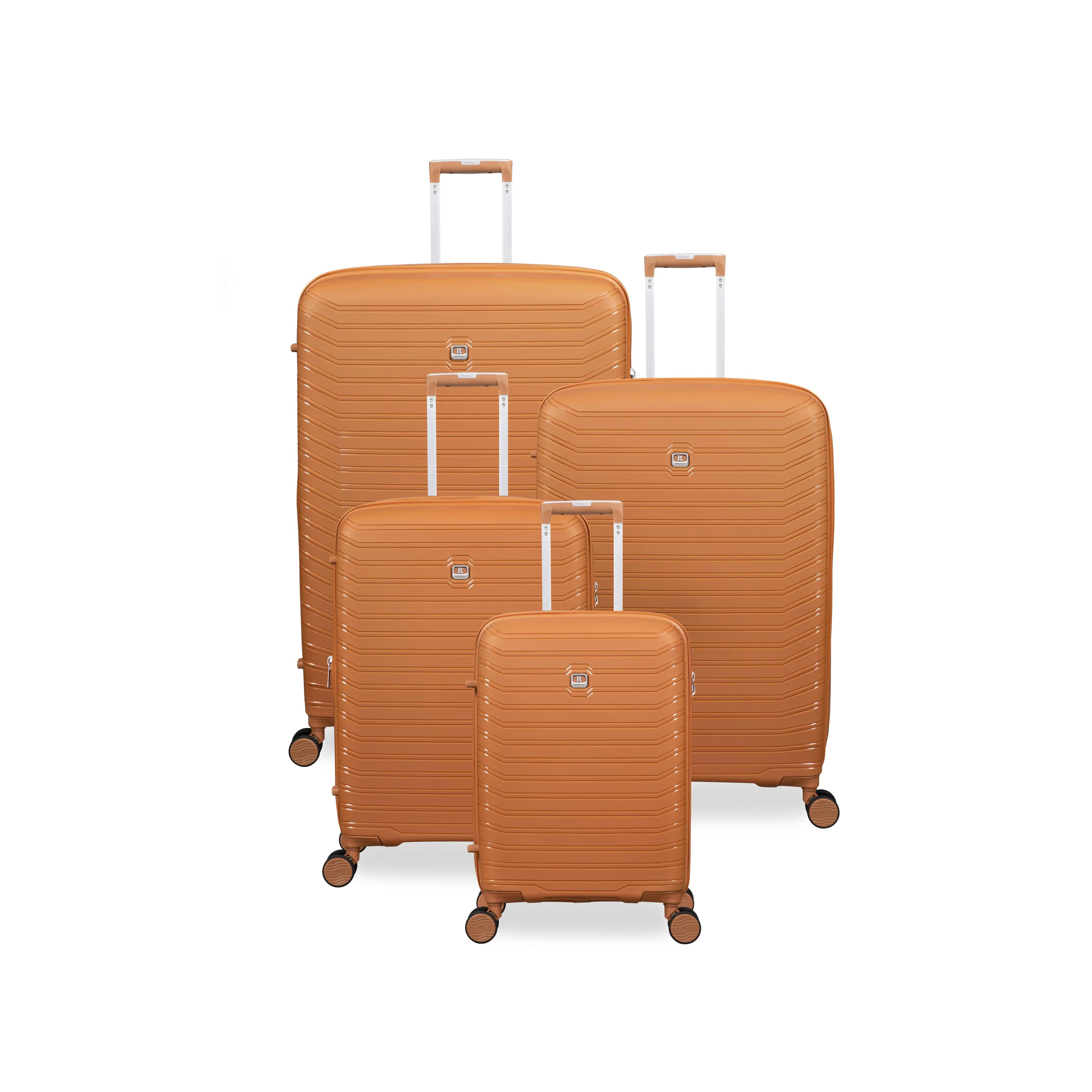 Continuous 4 Piece Hardside Expandable 8 Wheel Spinner Luggage Set (Pumpkin Spice) - Image 3