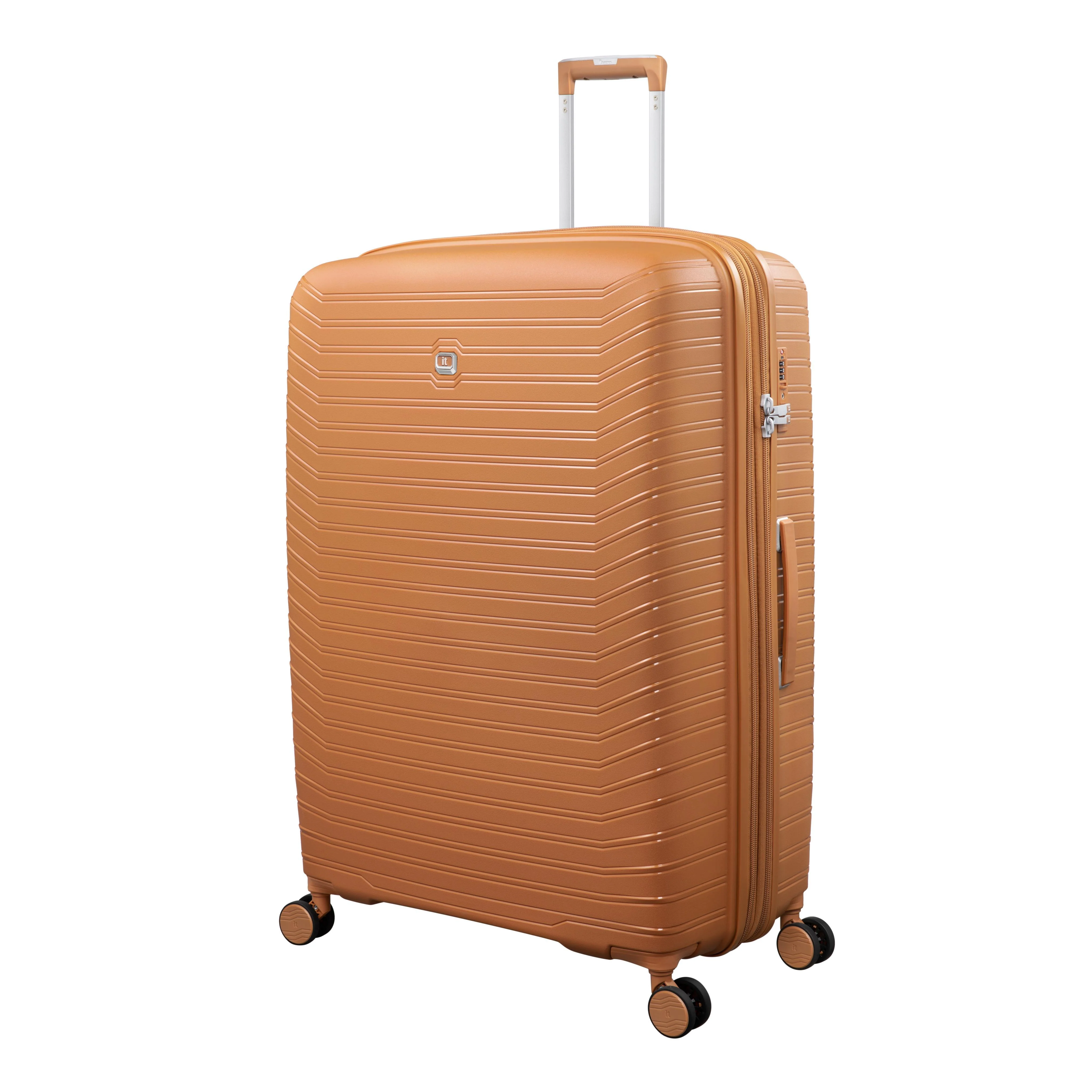Continuous 4 Piece Hardside Expandable 8 Wheel Spinner Luggage Set (Pumpkin Spice) - Image 4