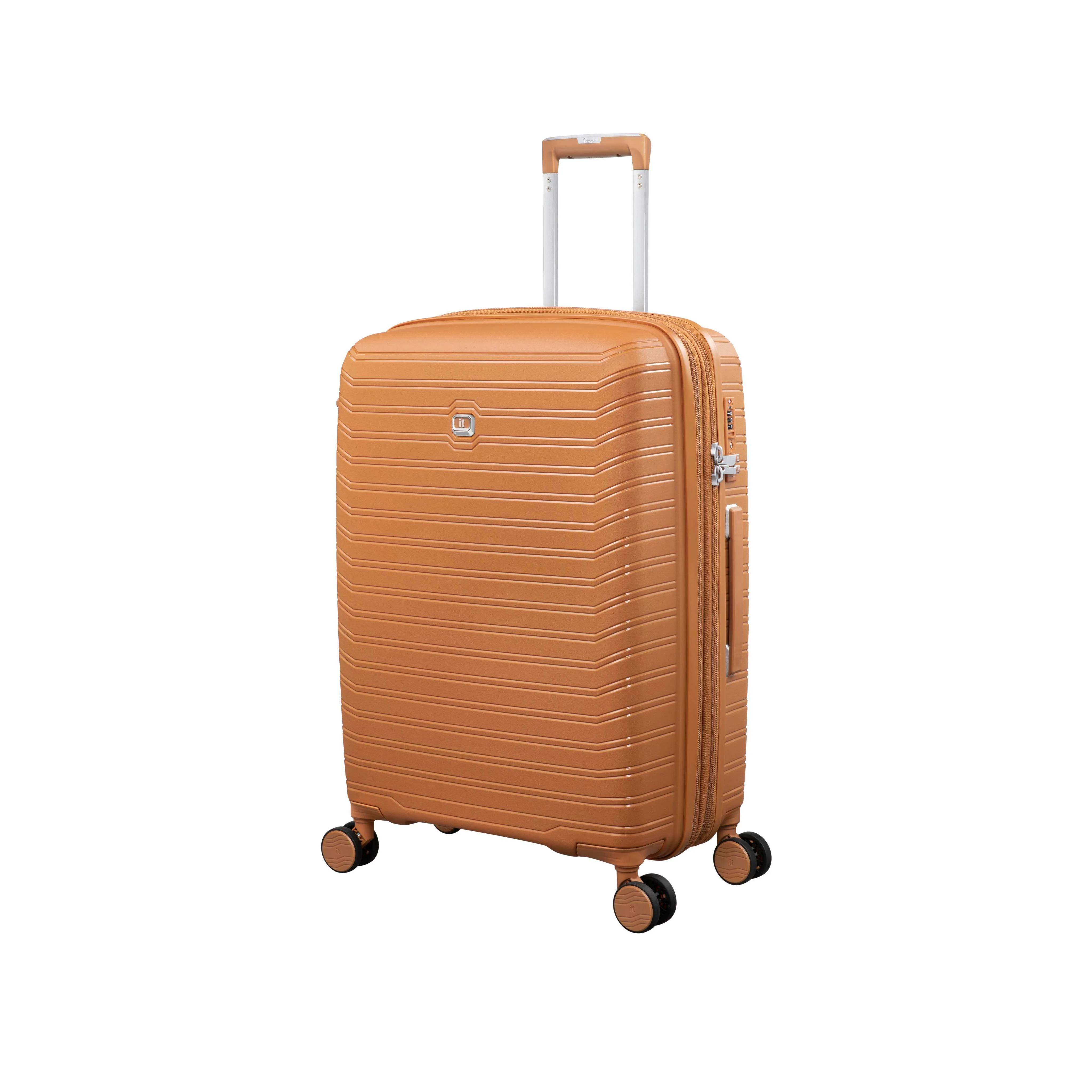 Continuous 4 Piece Hardside Expandable 8 Wheel Spinner Luggage Set (Pumpkin Spice) - Image 6