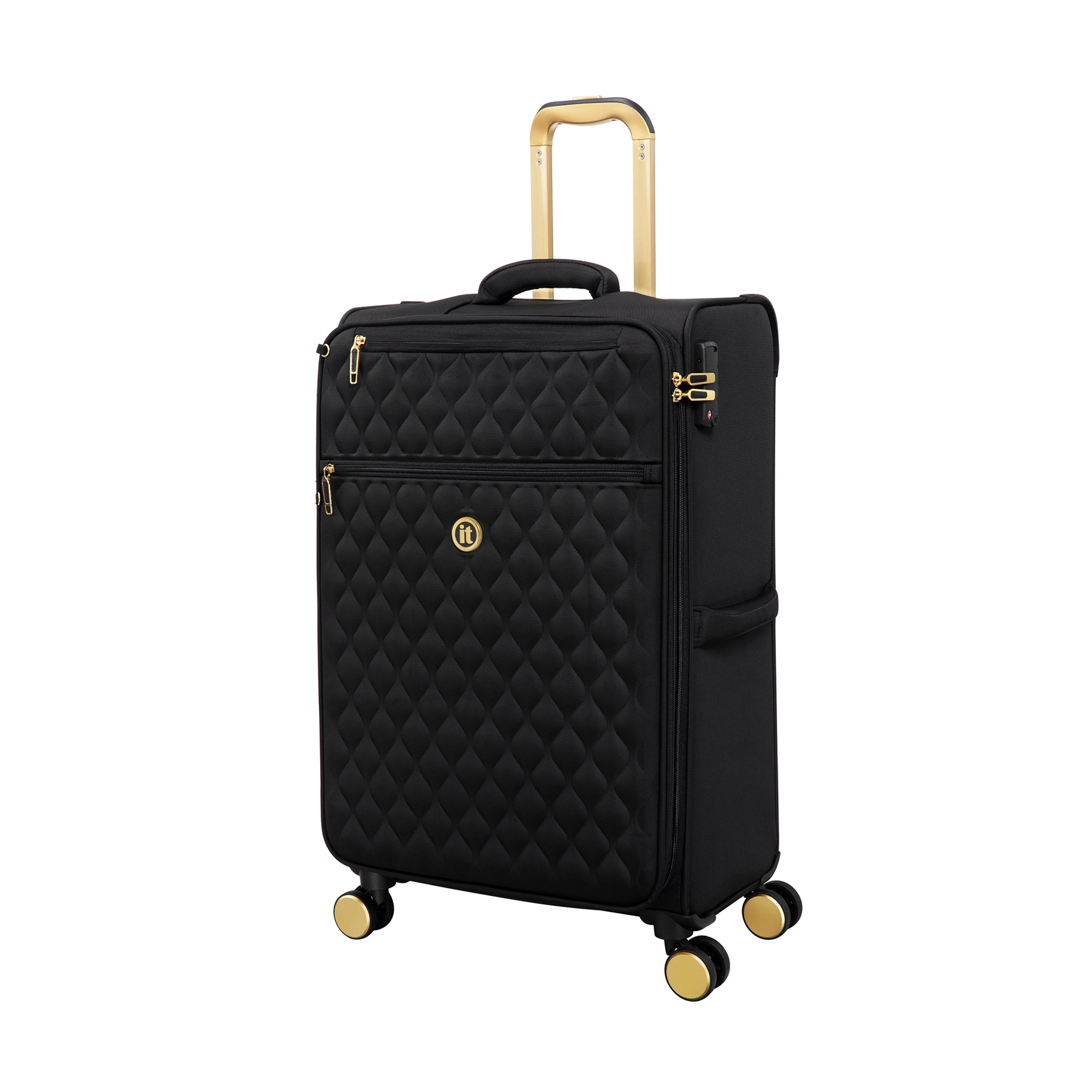 Glimmering 28" Softside Checked 8 Wheel Spinner (Black)