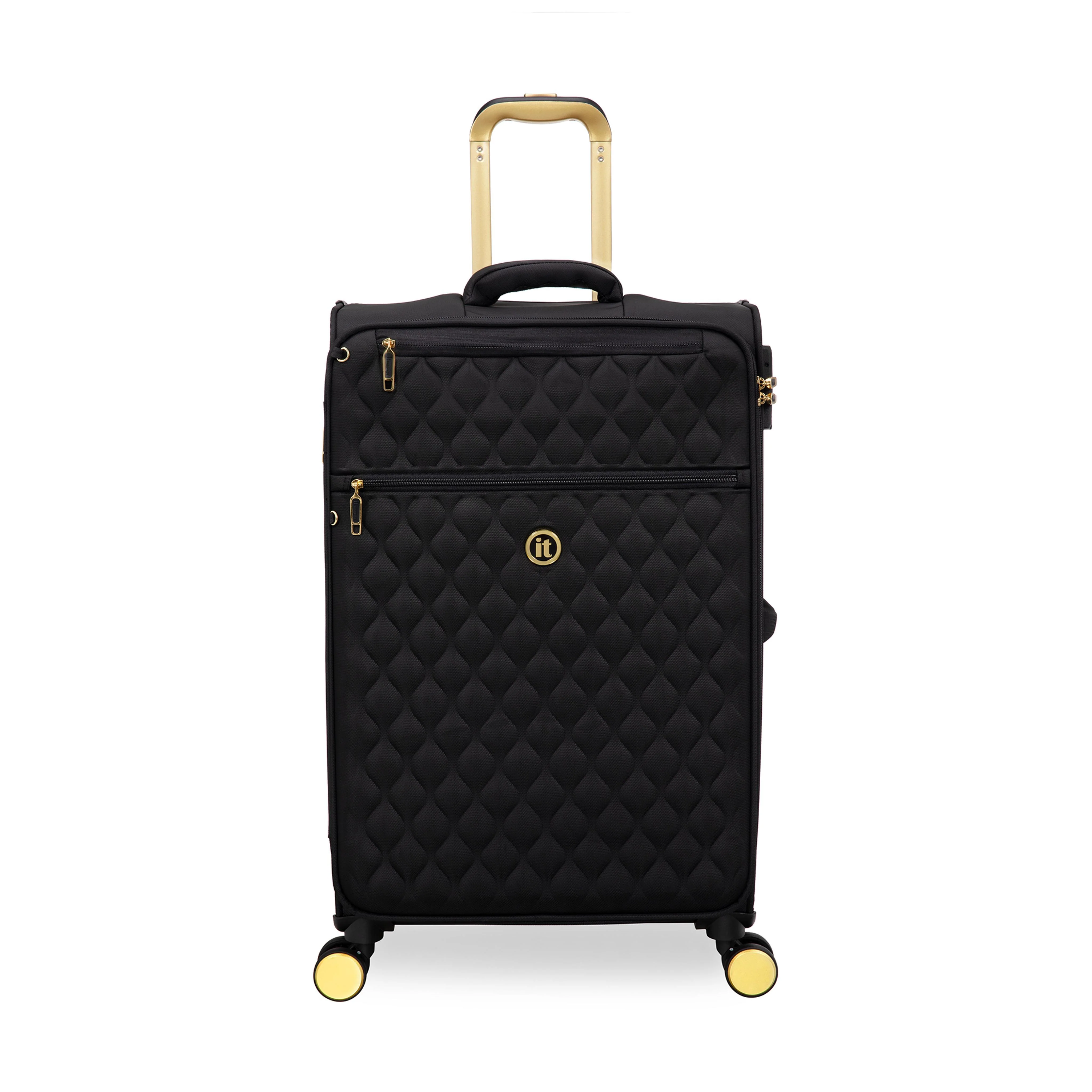 Glimmering 28" Softside Checked 8 Wheel Spinner (Black) - Image 2