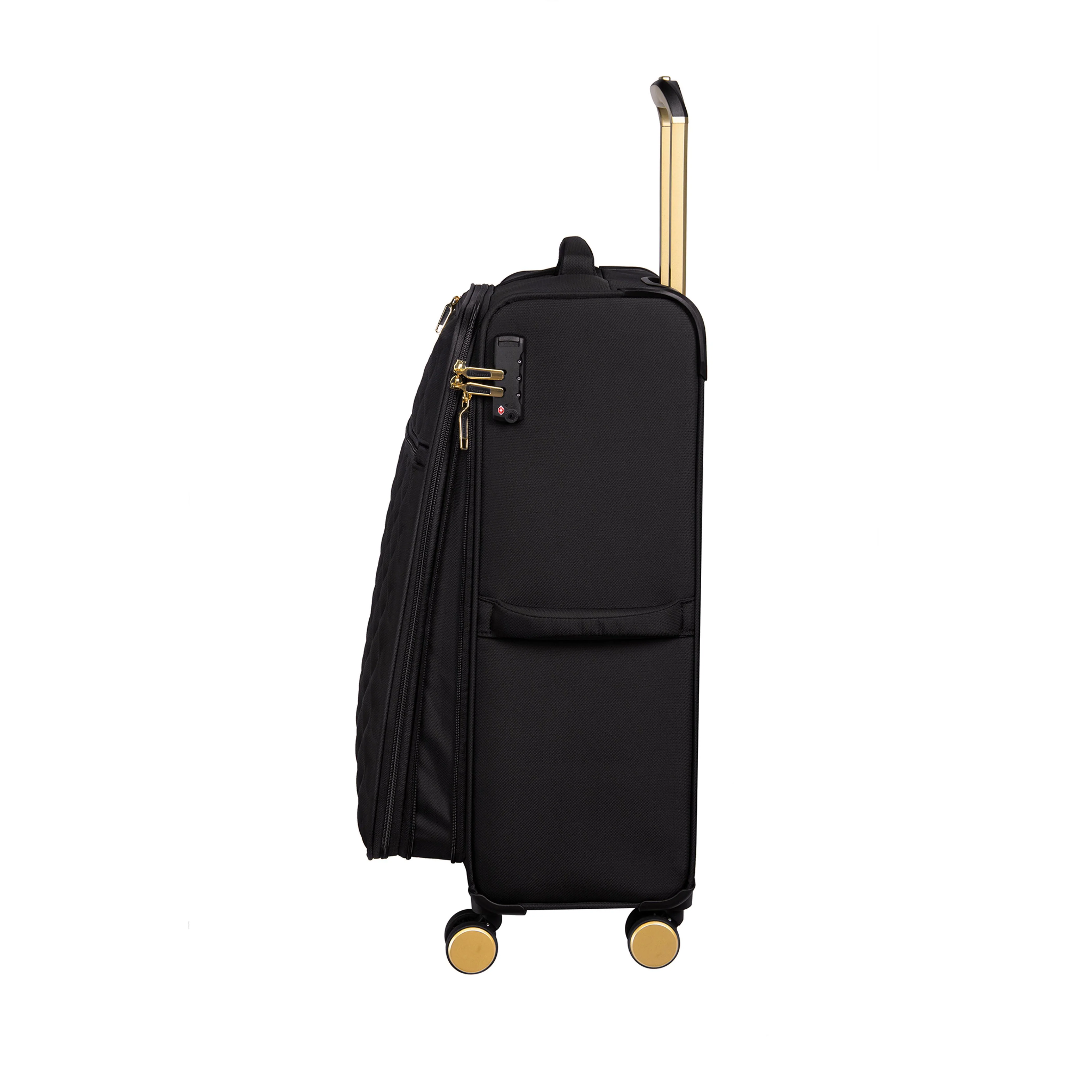 Glimmering 28" Softside Checked 8 Wheel Spinner (Black) - Image 5