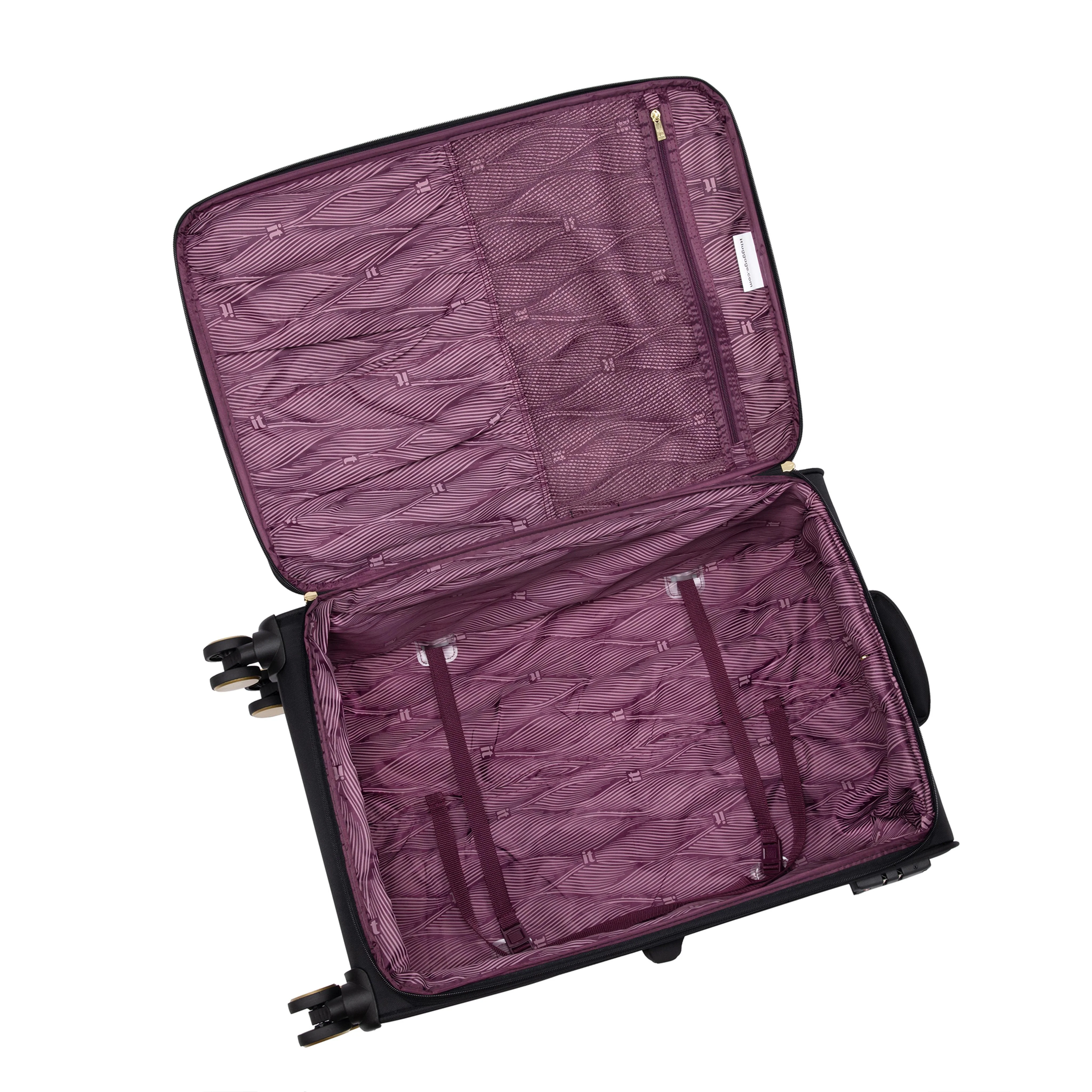 Glimmering 28" Softside Checked 8 Wheel Spinner (Black) - Image 7