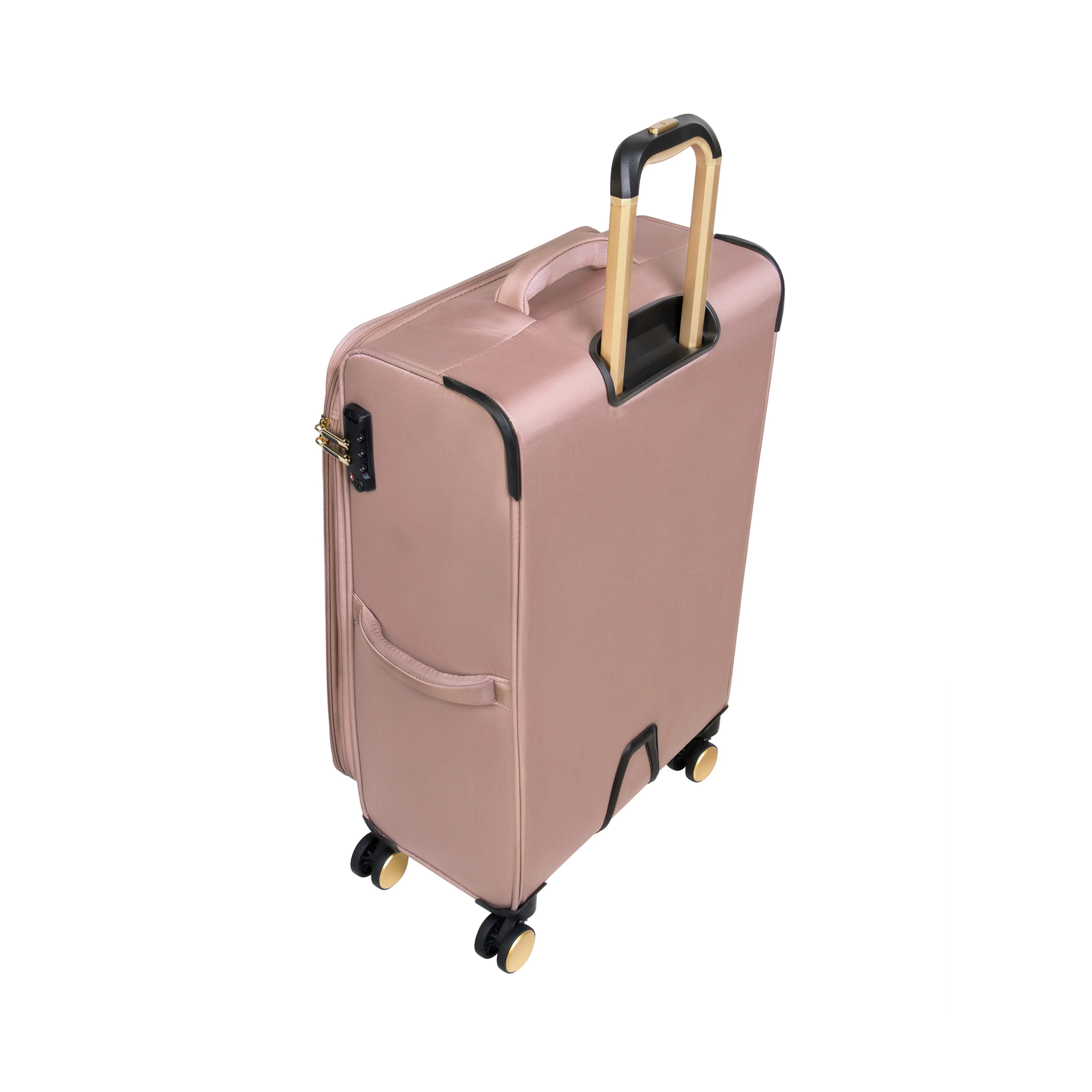 Glimmering 32" Softside Checked 8 Wheel Spinner (Mink Gold) - Image 3