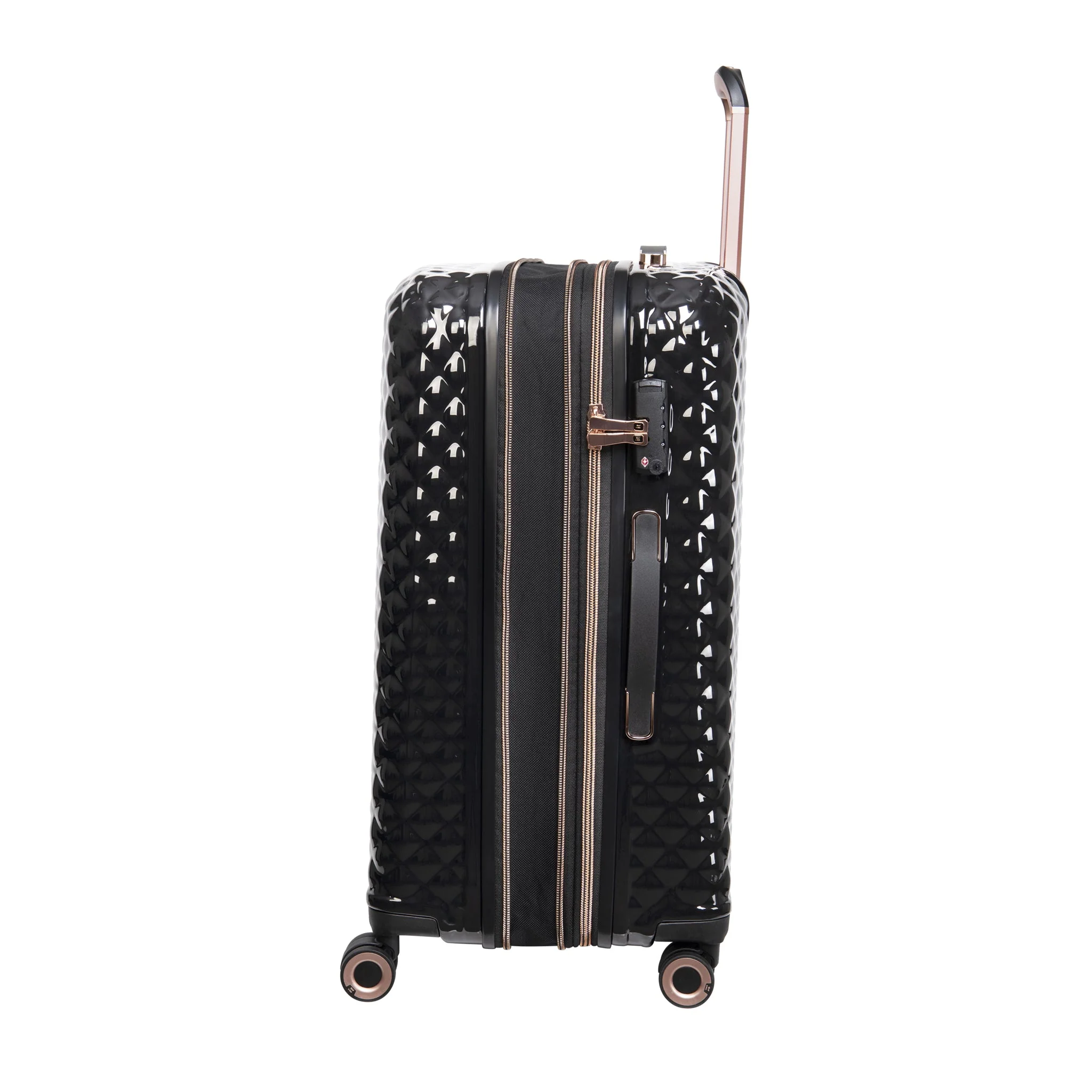 Glitzy 31" Hardside Checked 8 Wheel Expandable Spinner (Black) - Image 2