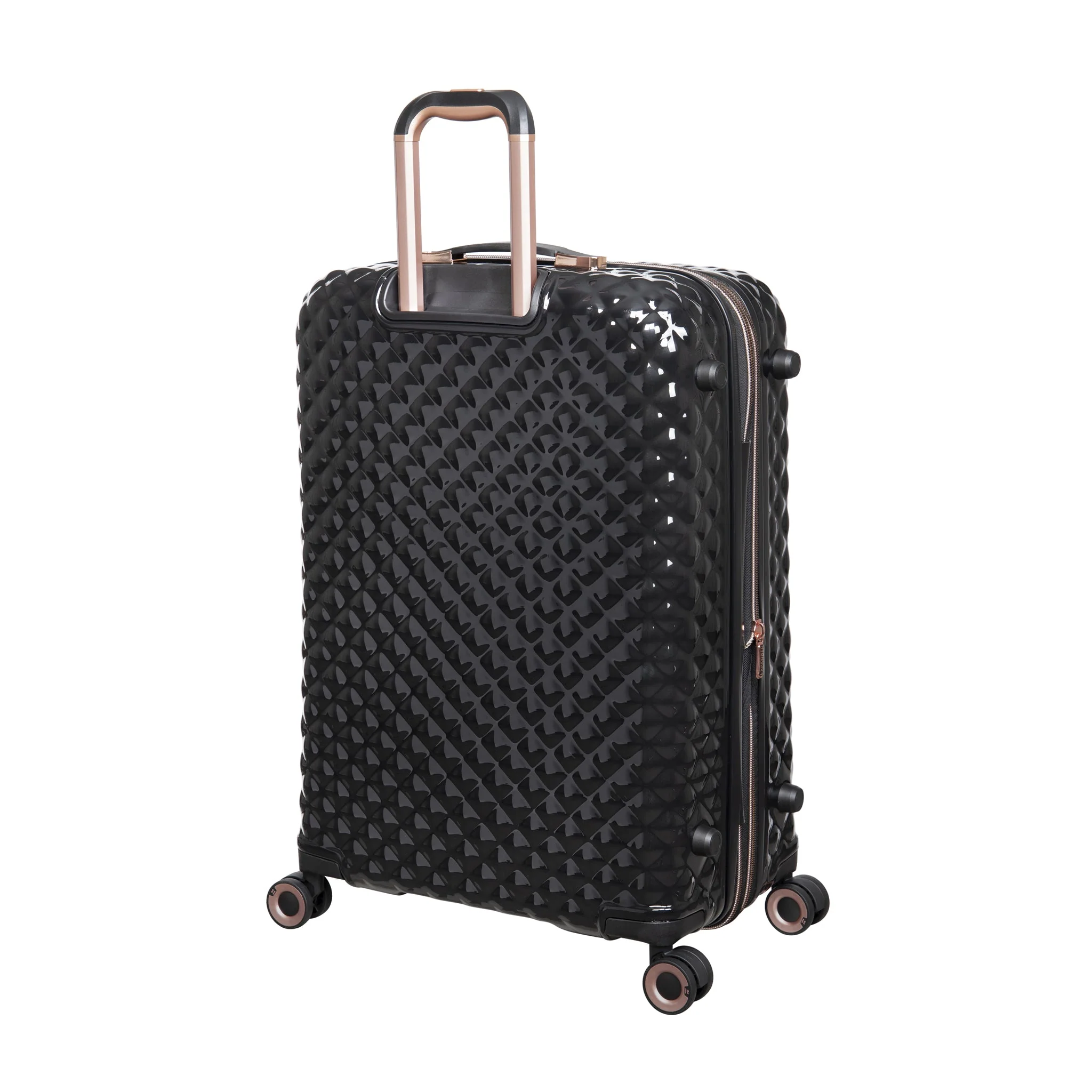 Glitzy 31" Hardside Checked 8 Wheel Expandable Spinner (Black) - Image 4