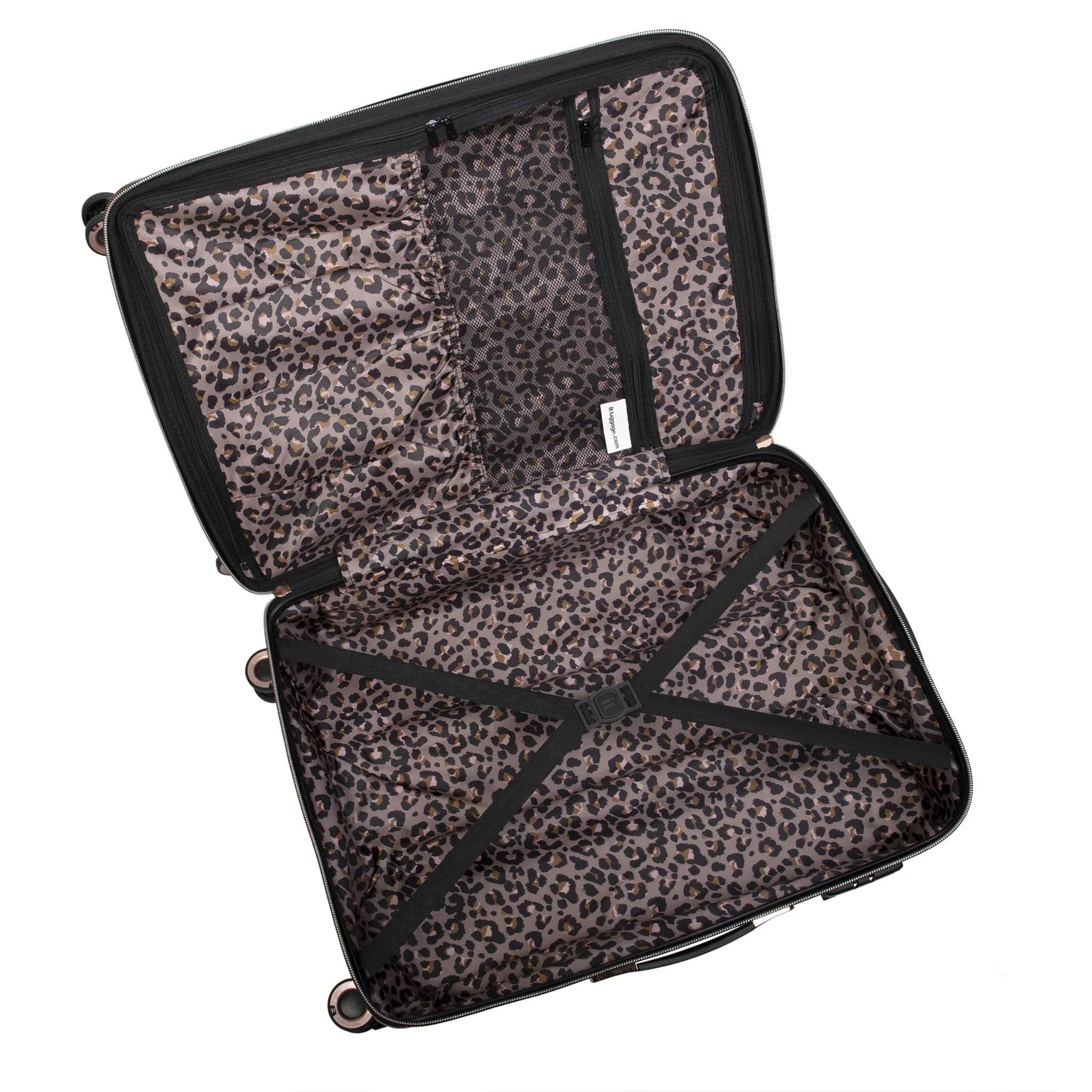 Glitzy 27" Hardside Checked 8 Wheel Expandable Spinner (Metallic Rose Gold) - Image 3