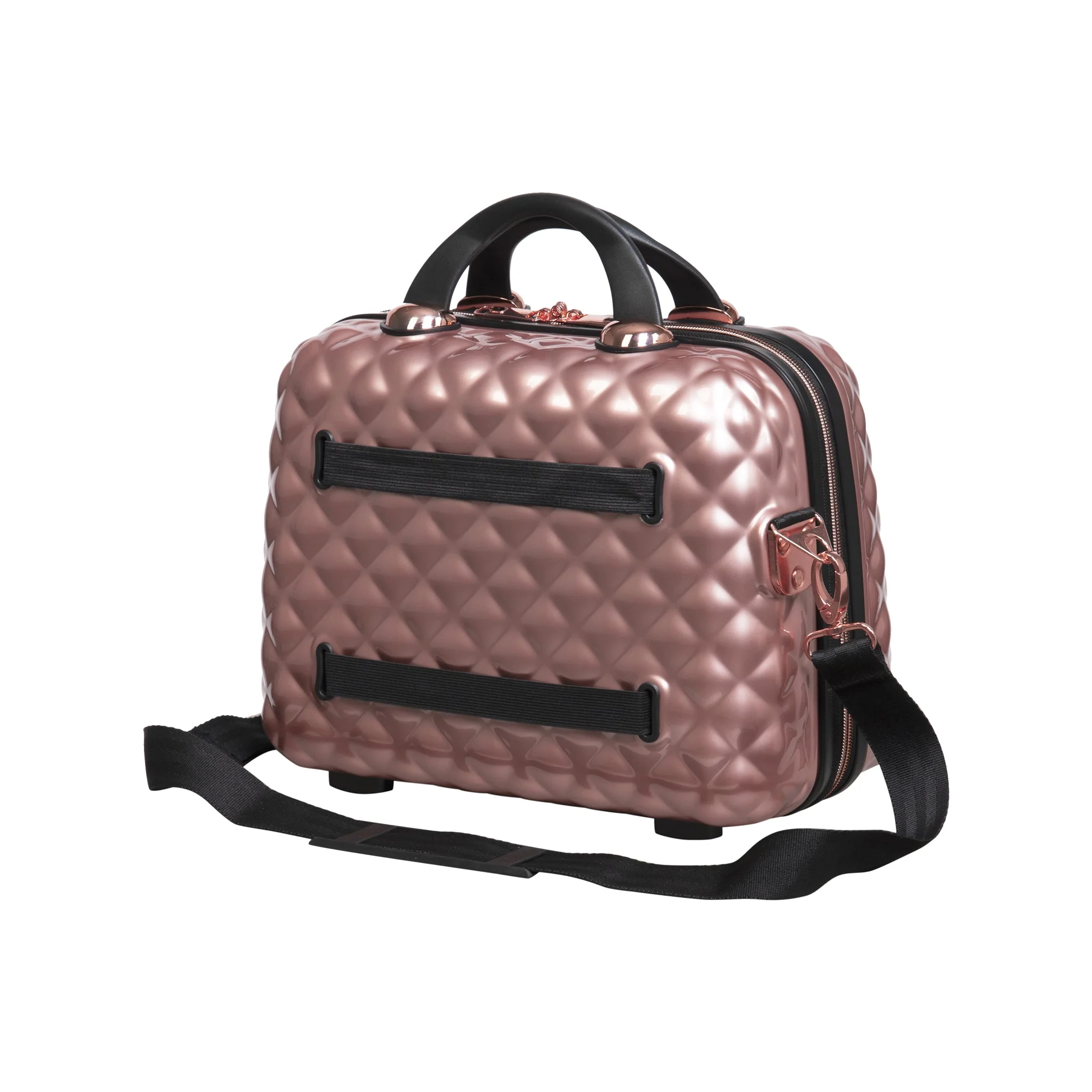Glitzy 16" Hardside Vanity Case (Metallic Rose Gold) - Image 3