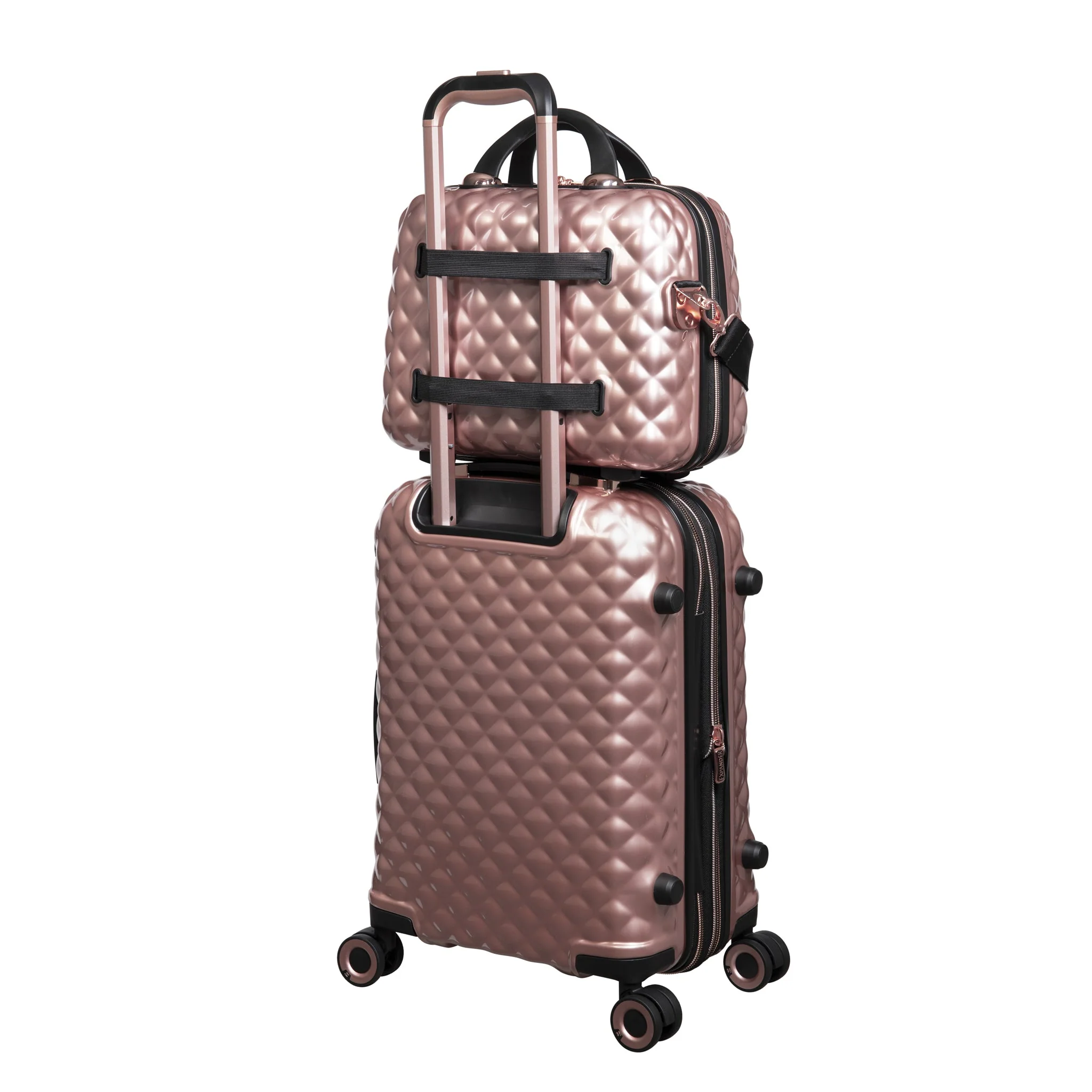 Glitzy 16" Hardside Vanity Case (Metallic Rose Gold) - Image 4