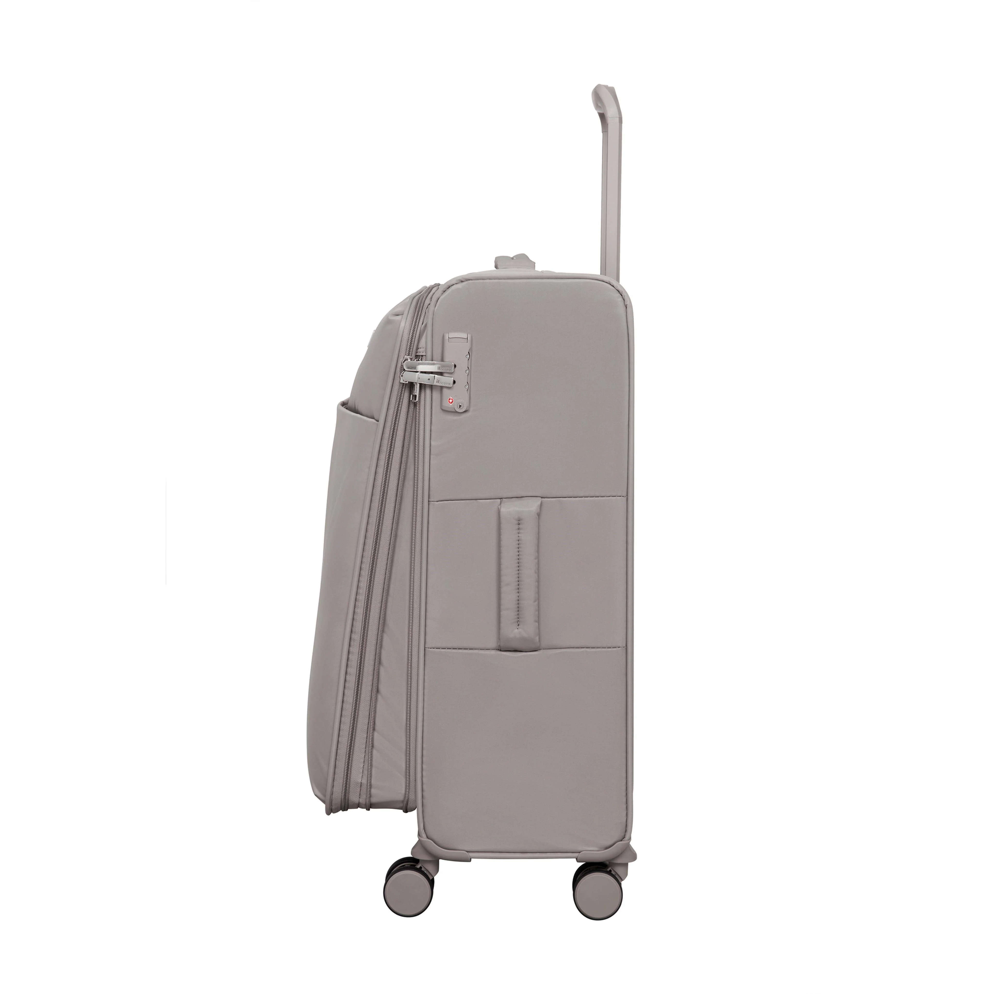 Lustrous Luxe 28" Softside Checked 8 Wheel Spinner (Moon Rock) - Image 5