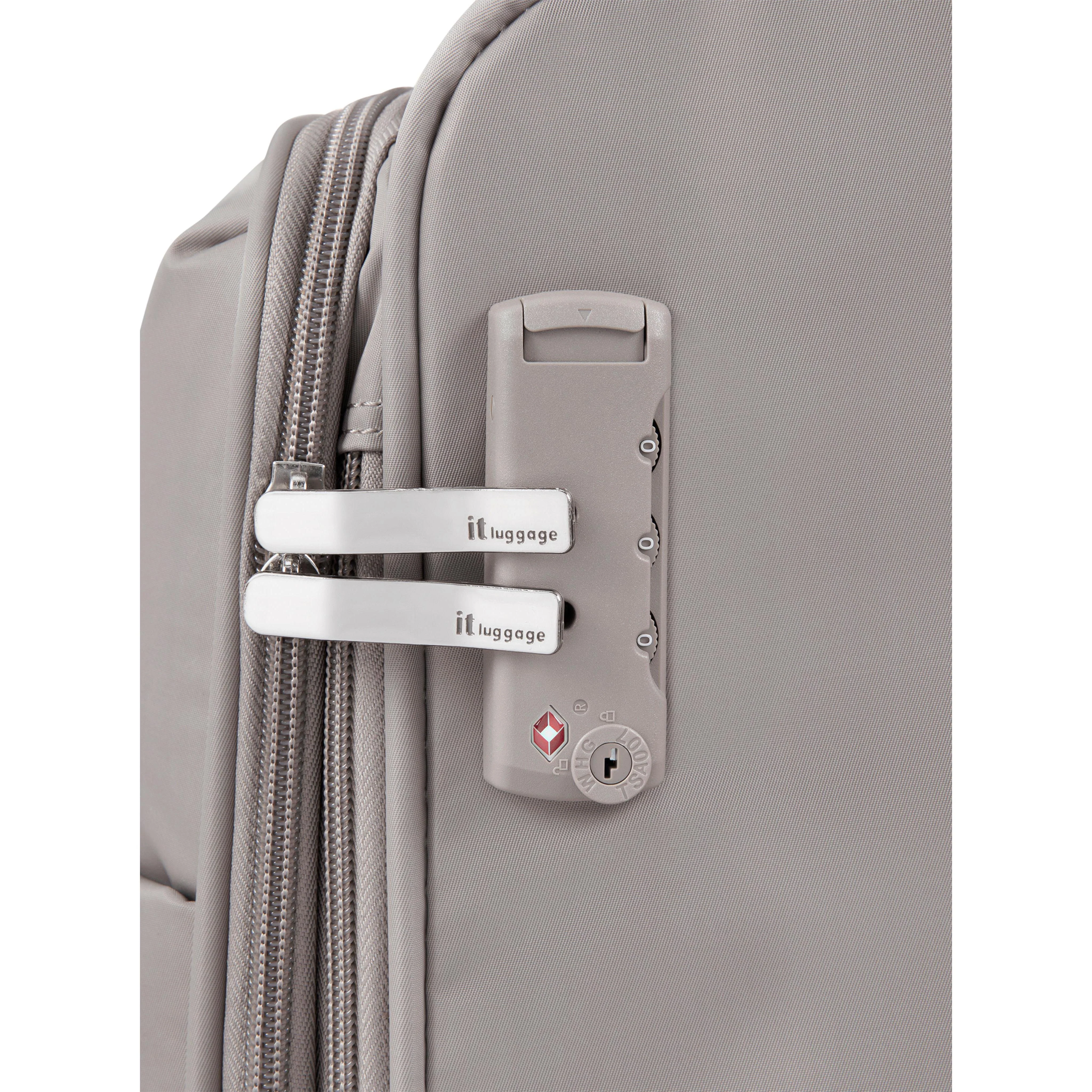 Lustrous Luxe 28" Softside Checked 8 Wheel Spinner (Moon Rock) - Image 6