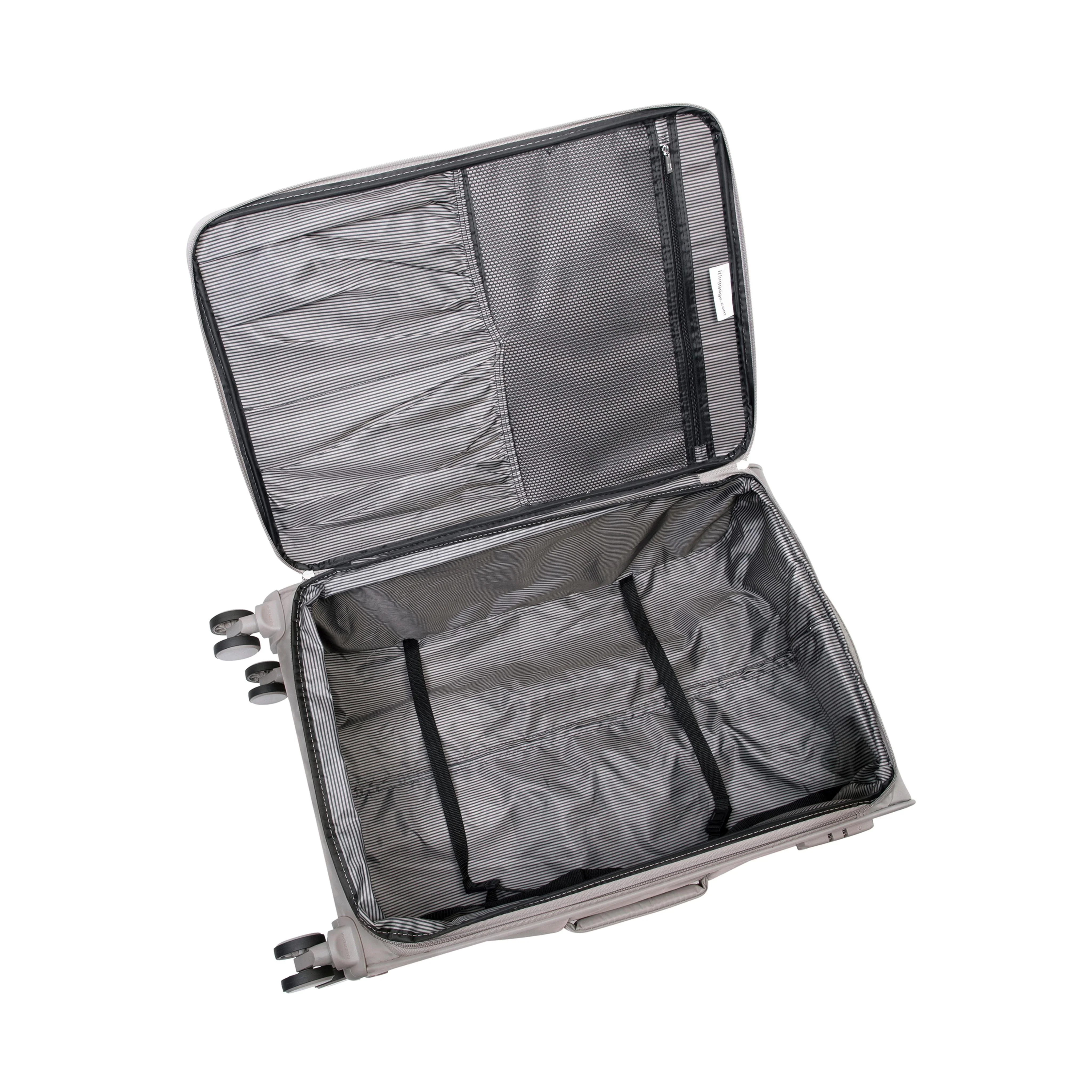 Lustrous Luxe 28" Softside Checked 8 Wheel Spinner (Moon Rock) - Image 7