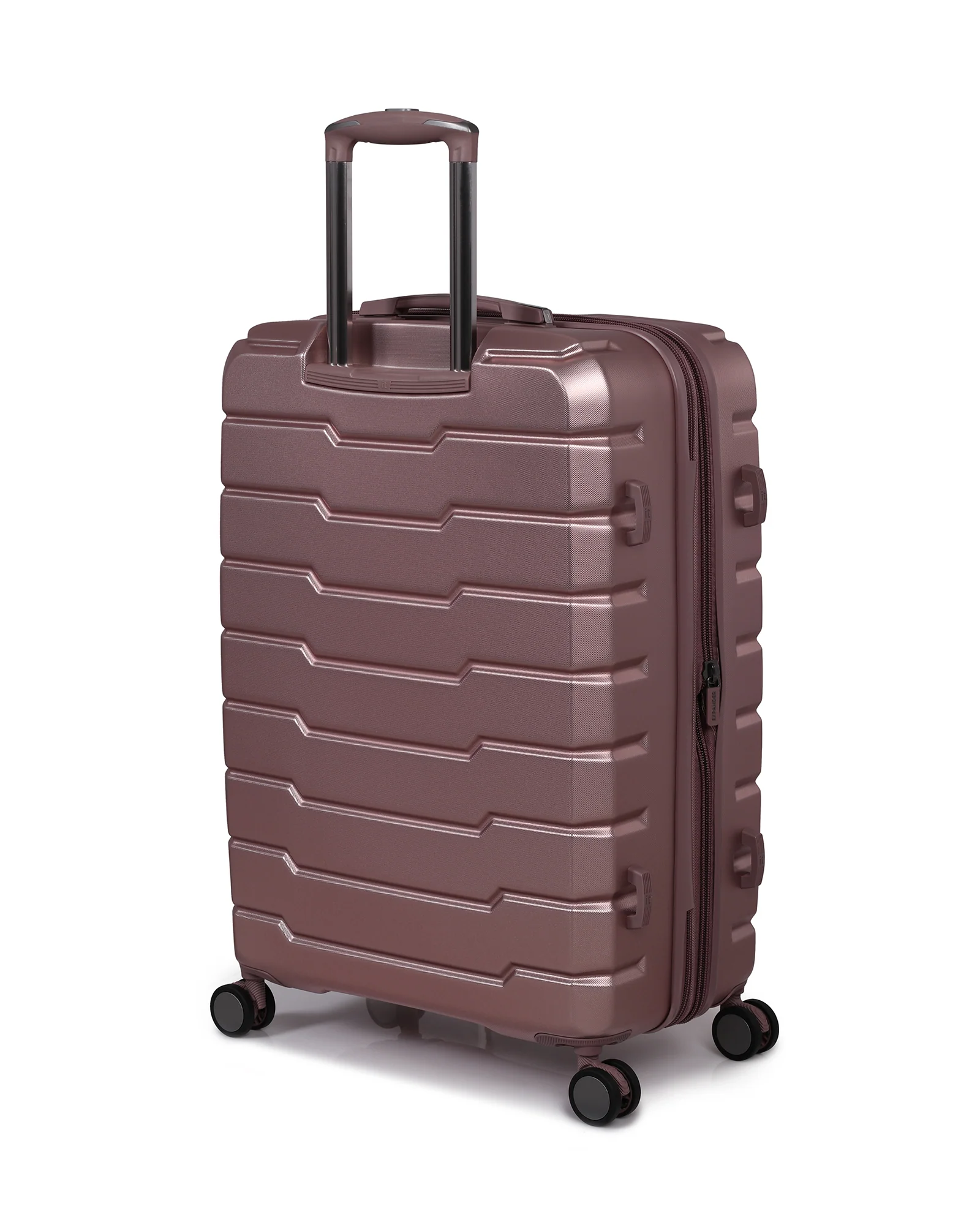 CLOSEOUT - Prosperous Metallic 28" Hardside Checked 8 Wheel Expandable Spinner (Metallic Pink) - Image 3