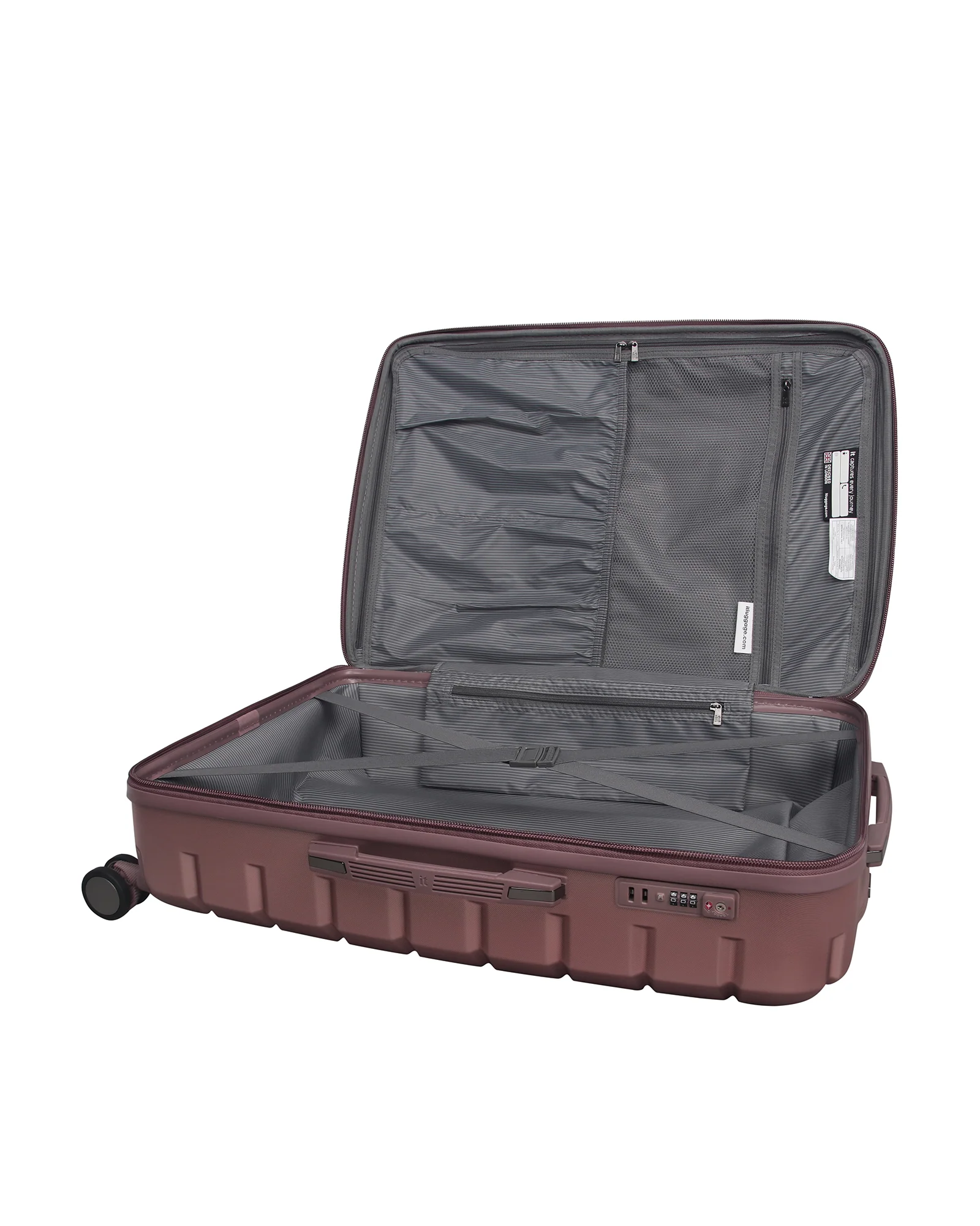 CLOSEOUT - Prosperous Metallic 28" Hardside Checked 8 Wheel Expandable Spinner (Metallic Pink) - Image 8