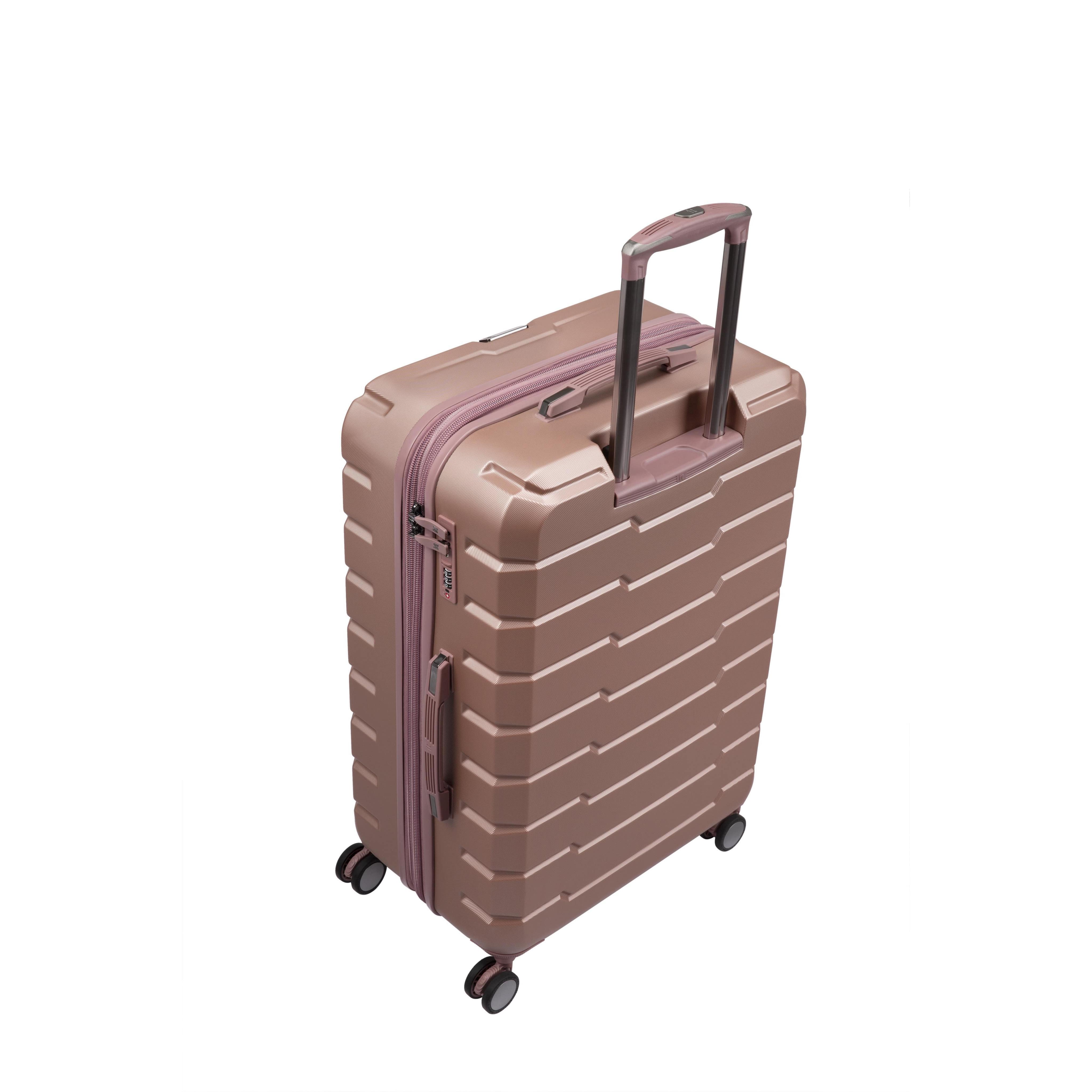 CLOSEOUT - Prosperous 28" Hardside Checked 8 Wheel Expandable Spinner (Cameo Blush) - Image 3