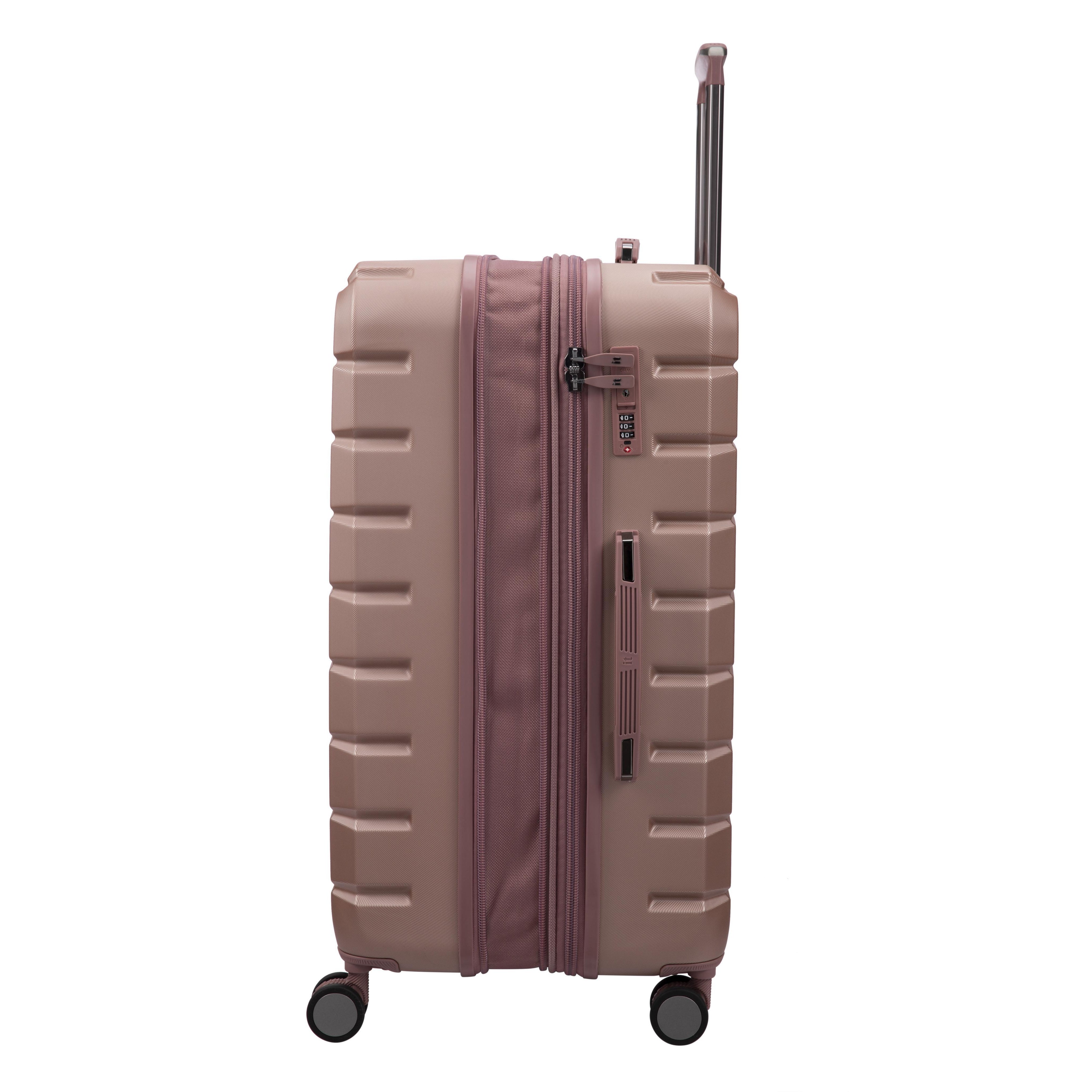 CLOSEOUT - Prosperous 28" Hardside Checked 8 Wheel Expandable Spinner (Cameo Blush) - Image 4