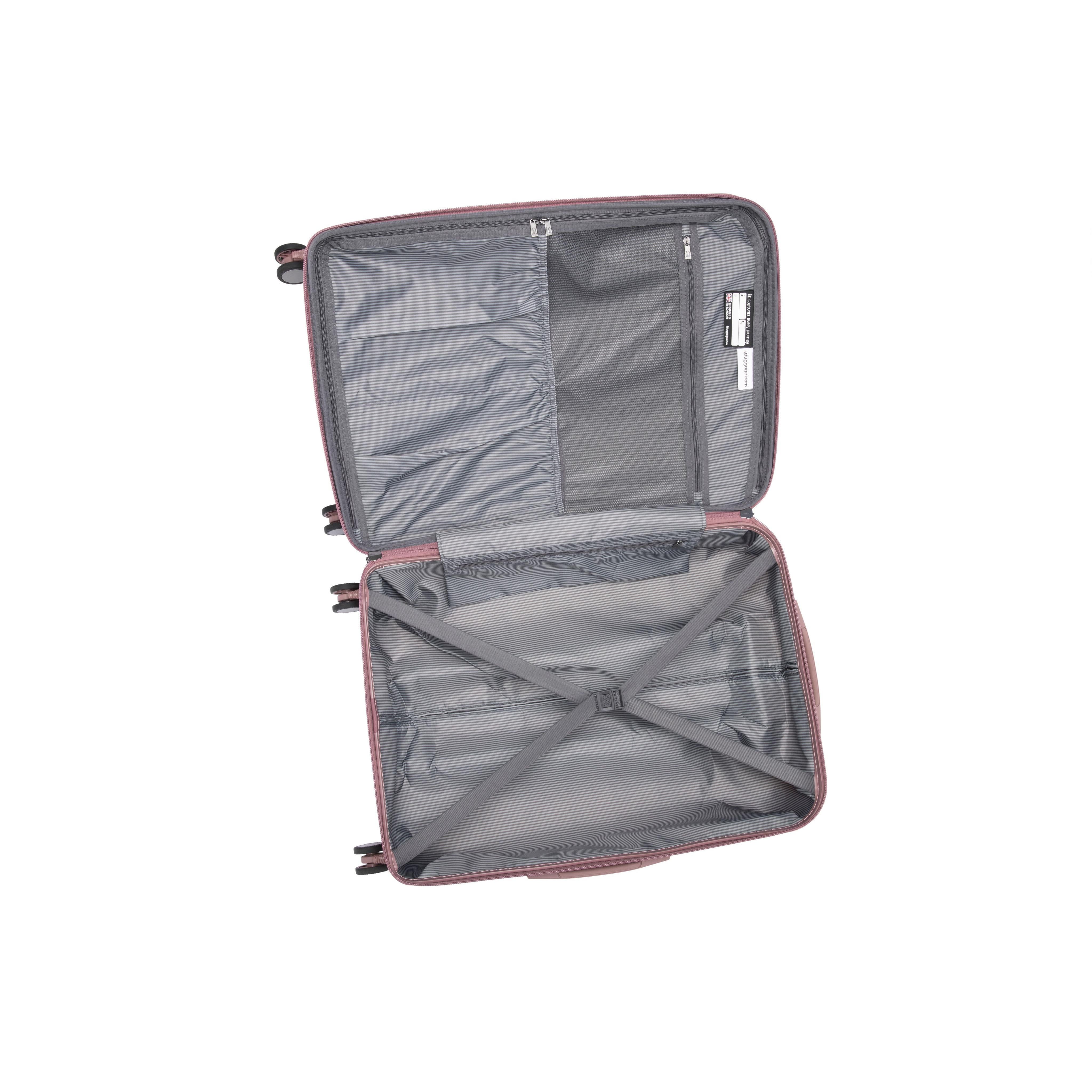 CLOSEOUT - Prosperous 28" Hardside Checked 8 Wheel Expandable Spinner (Cameo Blush) - Image 5