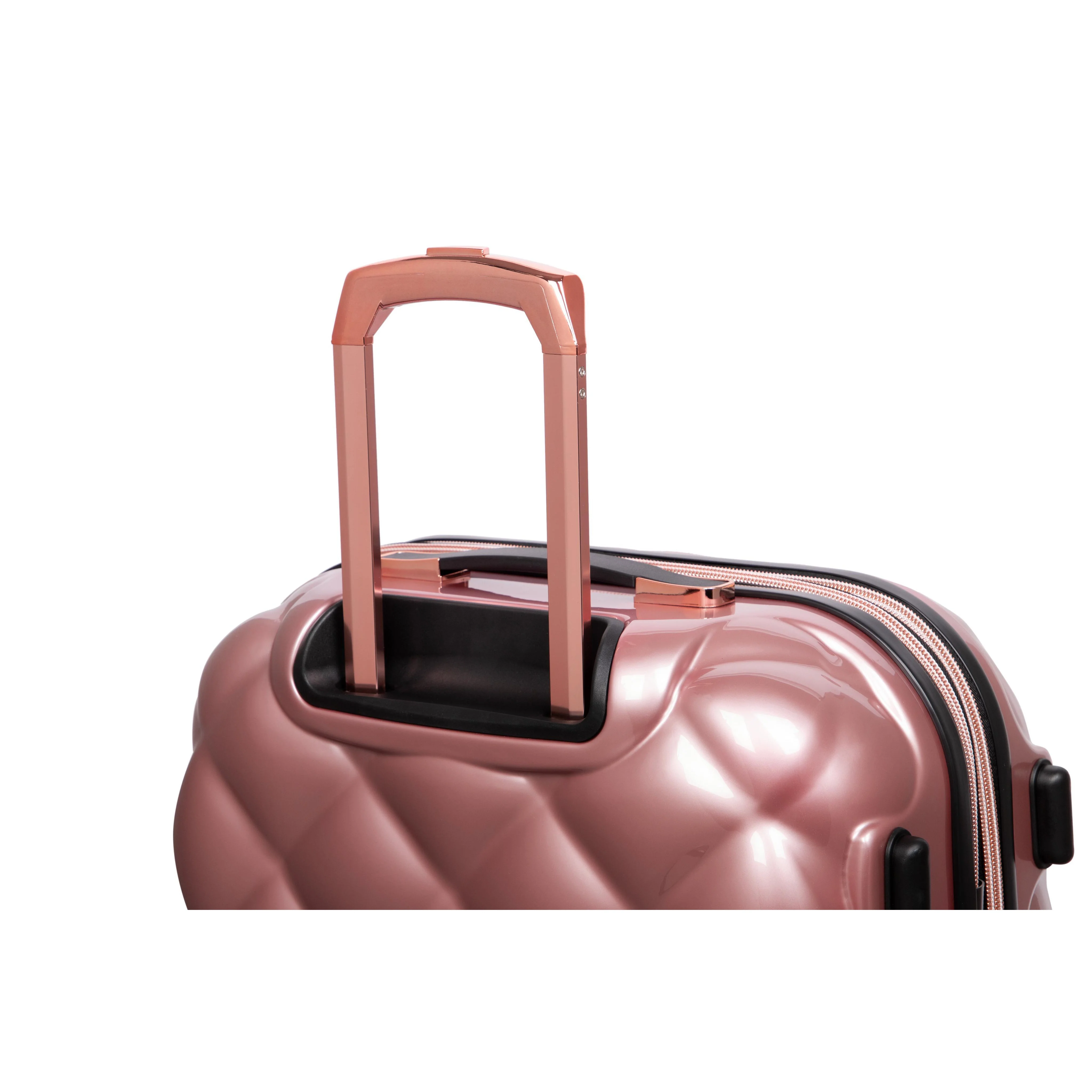 CLOSEOUT - St. Tropez Trois Hardside 3pc 8 Wheel Expandable Spinner Set (Metallic Rose Gold) - Image 8