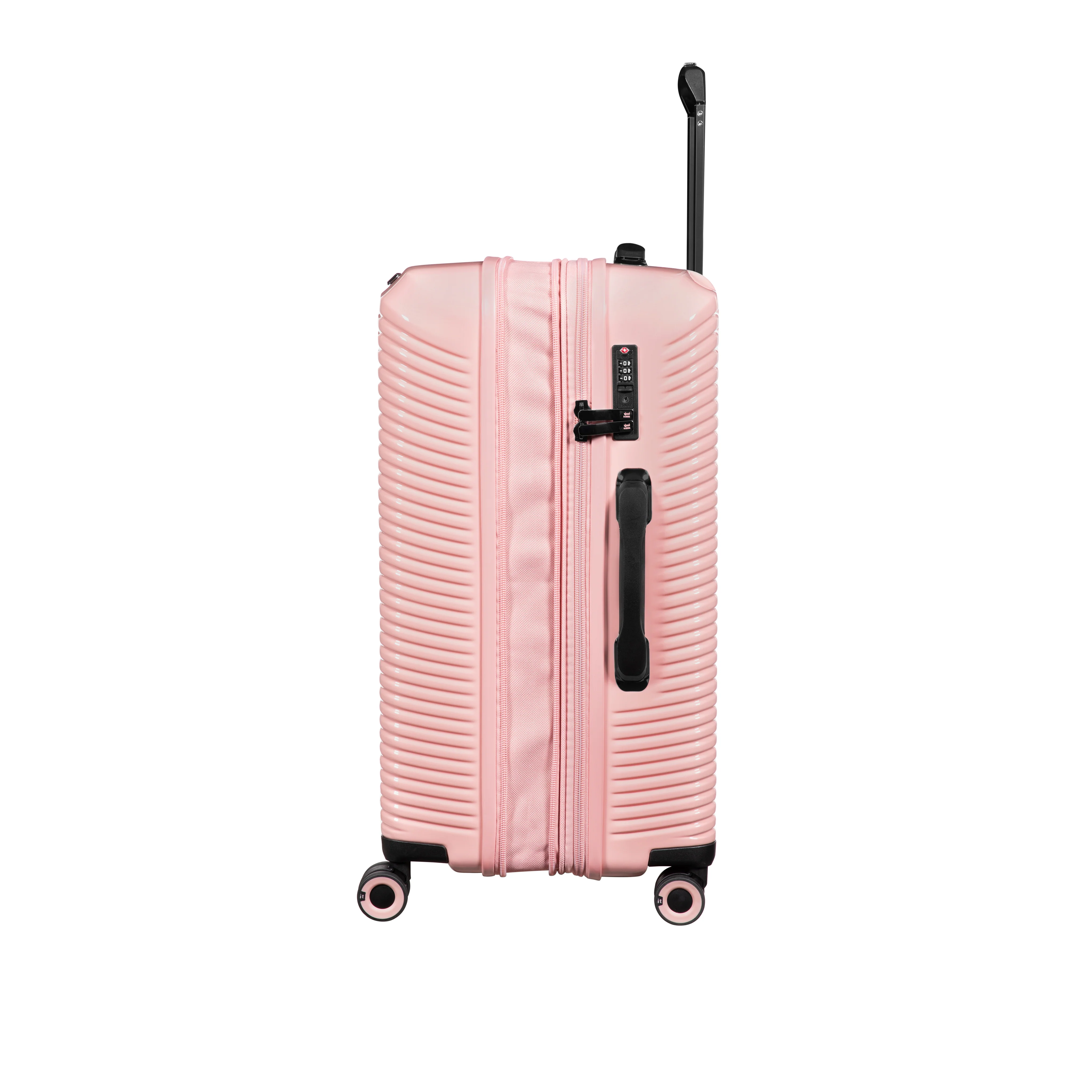 Traversed 28" Hardside Checked 8 Wheel Expandable Spinner (Metallic Rose Gold) - Image 6